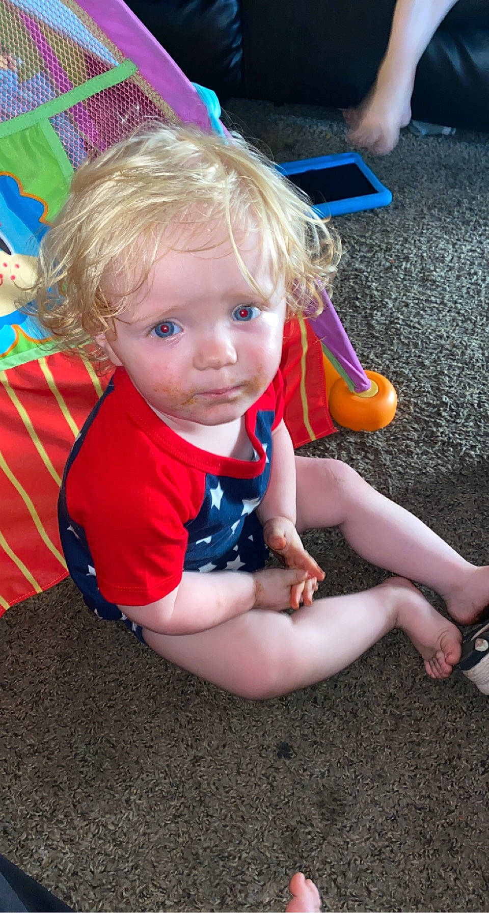 Grayson joined the competition — help win amazing prizes! baby_toddler_clothing, child, electric_blue, eye, flooring, foot, fun, grass, hand, happy, human, human_body, human_leg, leg, leisure, person, pink, recreation, skin, thigh