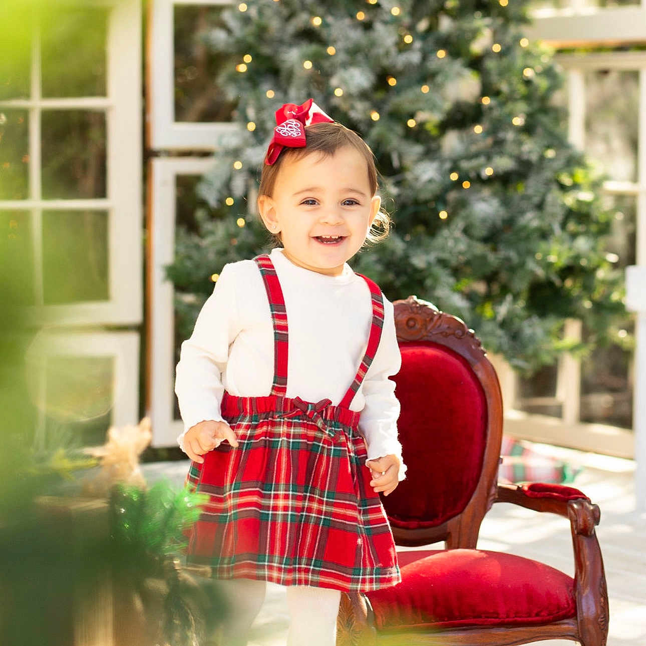 Anniebeth joined the competition — help win amazing prizes! accessories, bag, chair, child, clothing, face, female, furniture, girl, handbag, head, pants, person, photography, plant, portrait, pottedplant, sitting, skirt, tartan
