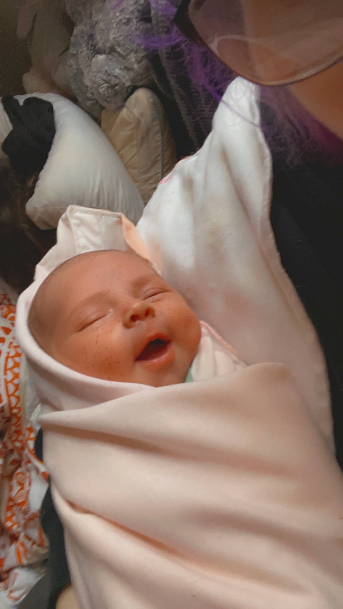 Cynthia joined the competition — help win amazing prizes! baby, baby_products, baby_sleeping, baby_toddler_clothing, bedtime, cheek, child, comfort, eyebrow, eyelash, finger, gesture, happy, linens, mouth, person, room, skin, sleep, sleeve