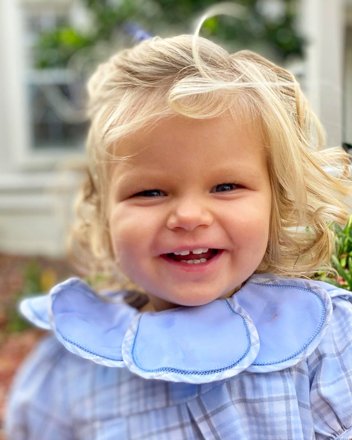 Collins joined the competition — help win amazing prizes! baby_toddler_clothing, beauty, cheek, child, chin, eye, face, facial_expression, fun, grass, hairstyle, happy, iris, joy, lip, nose, person, plant, skin, sleeve
