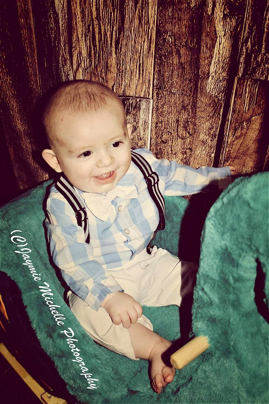 Greyson joined the competition — help win amazing prizes! baby, baby_products, baby_toddler_clothing, chair, cheek, child, eye, flash_photography, fun, grass, hand, happy, human_body, iris, joy, people_in_nature, person, skin, smile, tints_and_shades