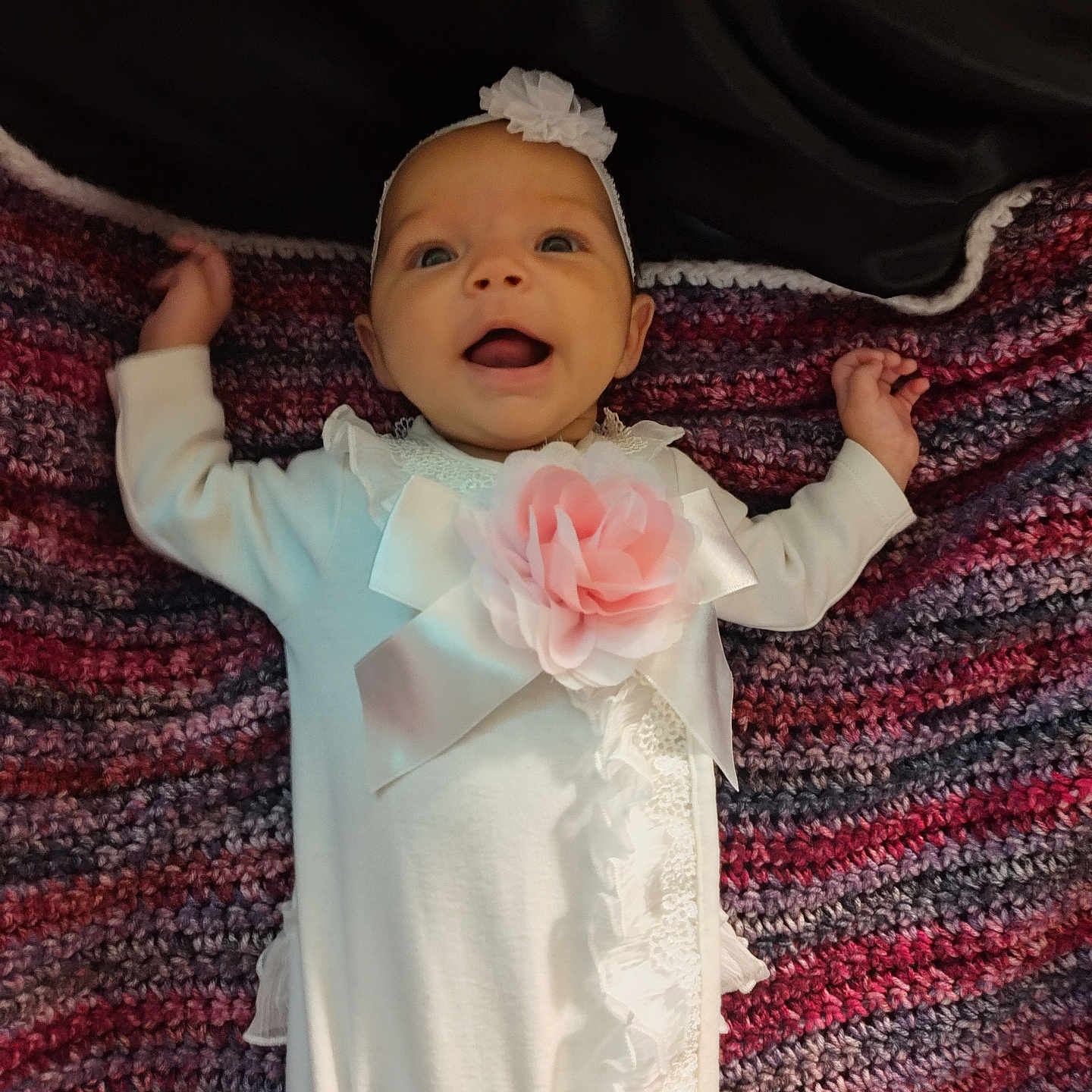 Rosalina joined the competition — help win amazing prizes! baby, blanket, bodypart, bonnet, clothing, dress, face, finger, flower, flowerarrangement, flowerbouquet, hand, hat, head, newborn, person, photography, plant, portrait, rose