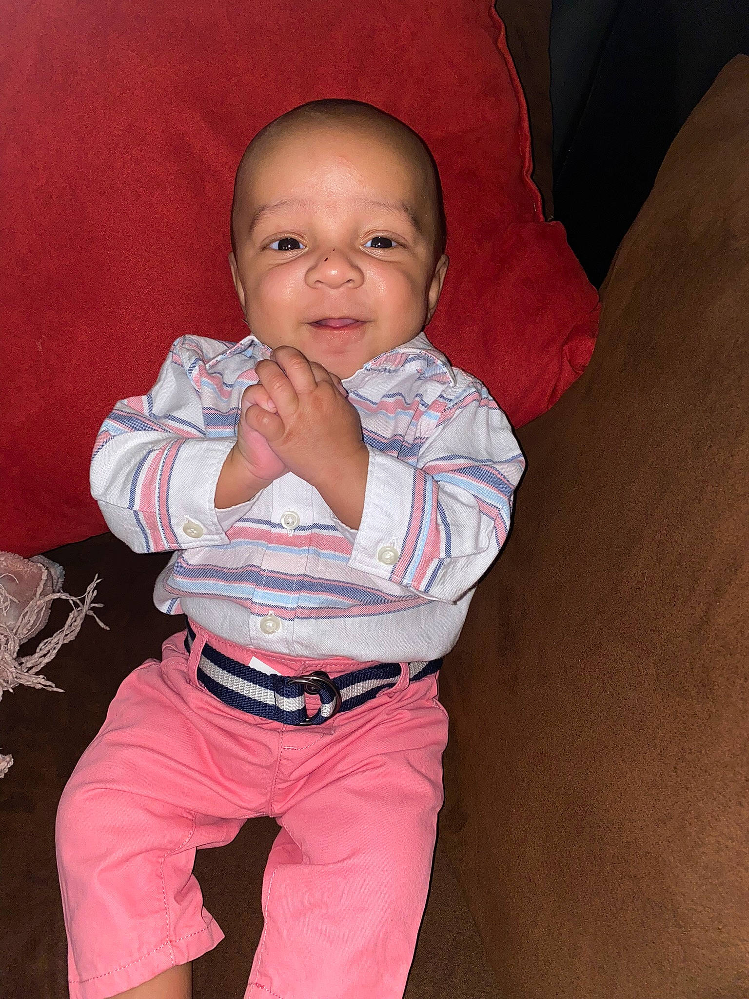 Kyngston joined the competition — help win amazing prizes! abdomen, baby, baby_toddler_clothing, cheek, chest, collar, comfort, elbow, eye, finger, fun, gesture, happy, person, pink, sleeve, smile, stomach, thumb, toddler