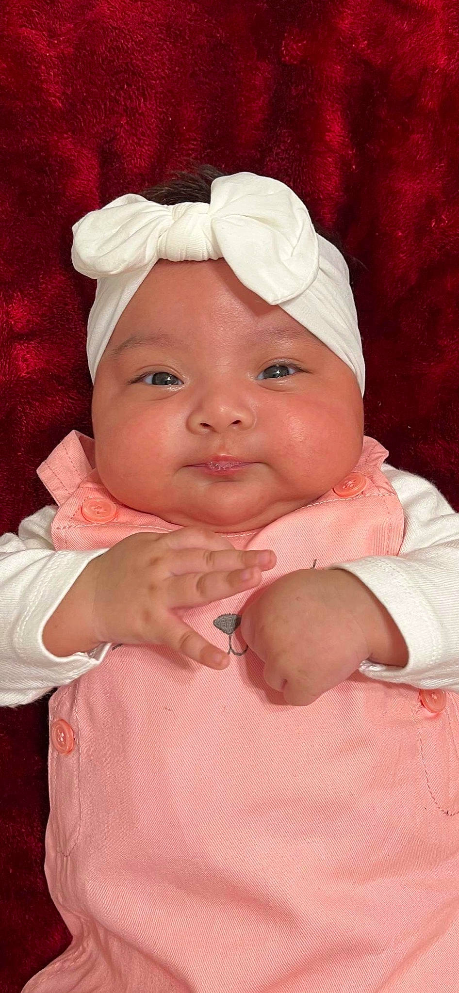 Jayline Ximena is registered to the contest to win money with this photo: baby, baby_products, baby_toddler_clothing, cheek, child, comfort, fashion_accessory, finger, gesture, happy, headgear, headwear, lip, nail, peach, person, pink, portrait_photography, skin, sleeve
