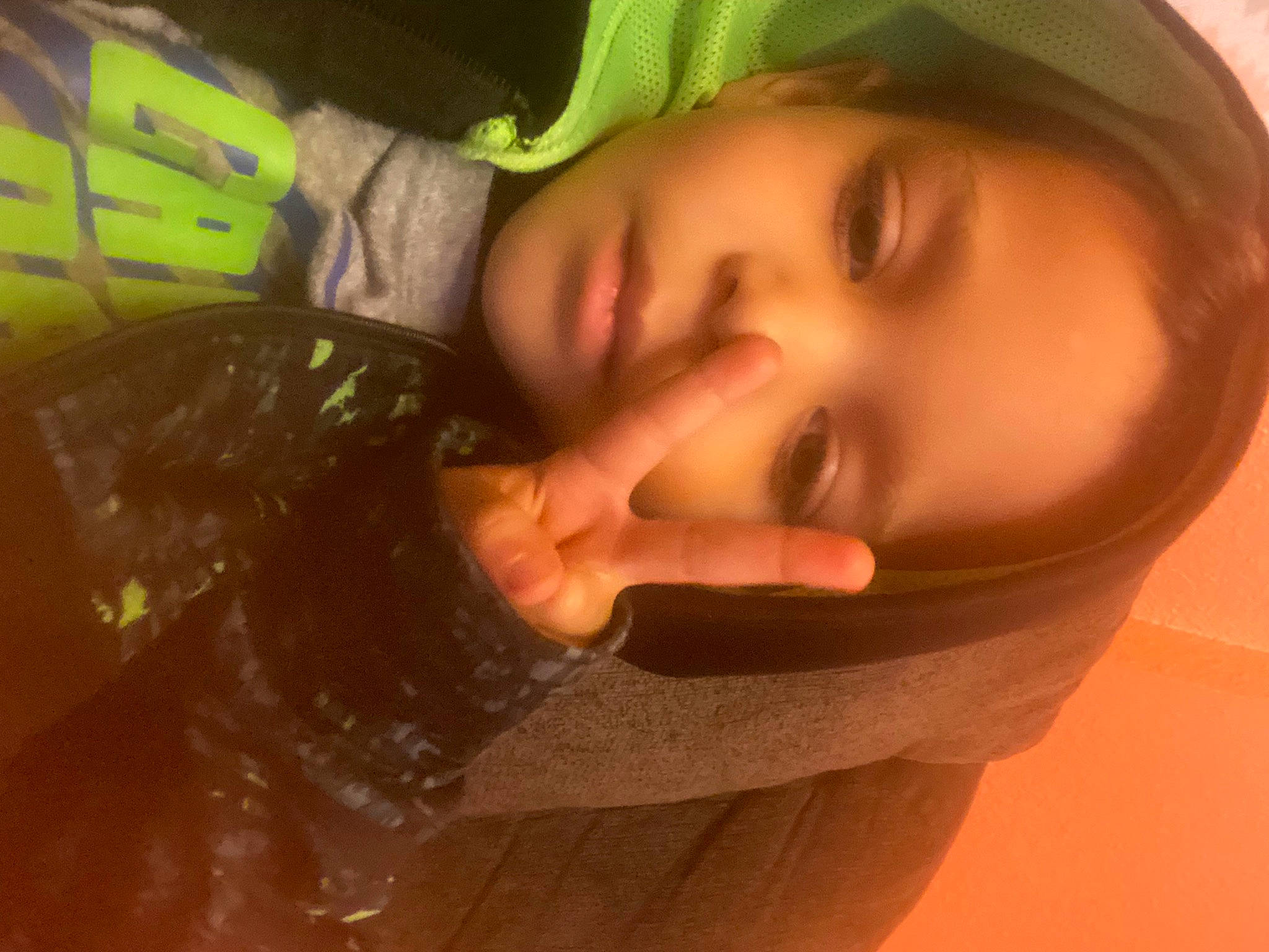 Kace is registered to the contest to win money with this photo: cool, eye, eyebrow, eyelash, finger, forehead, hair, happy, hat, headgear, human_body, iris, jaw, lip, mouth, neck, nose, person, smile, toddler