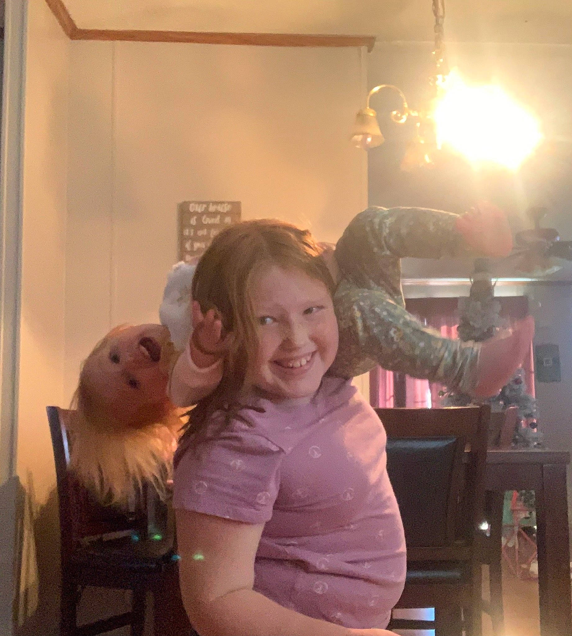 Peytan is registered to the contest to win money with this photo: art, chair, event, fun, fur, glass, hair_coloring, happy, heat, joy, lens_flare, person, plush, room, smile, standing, stuffed_toy, teddy_bear, toy, visual_arts