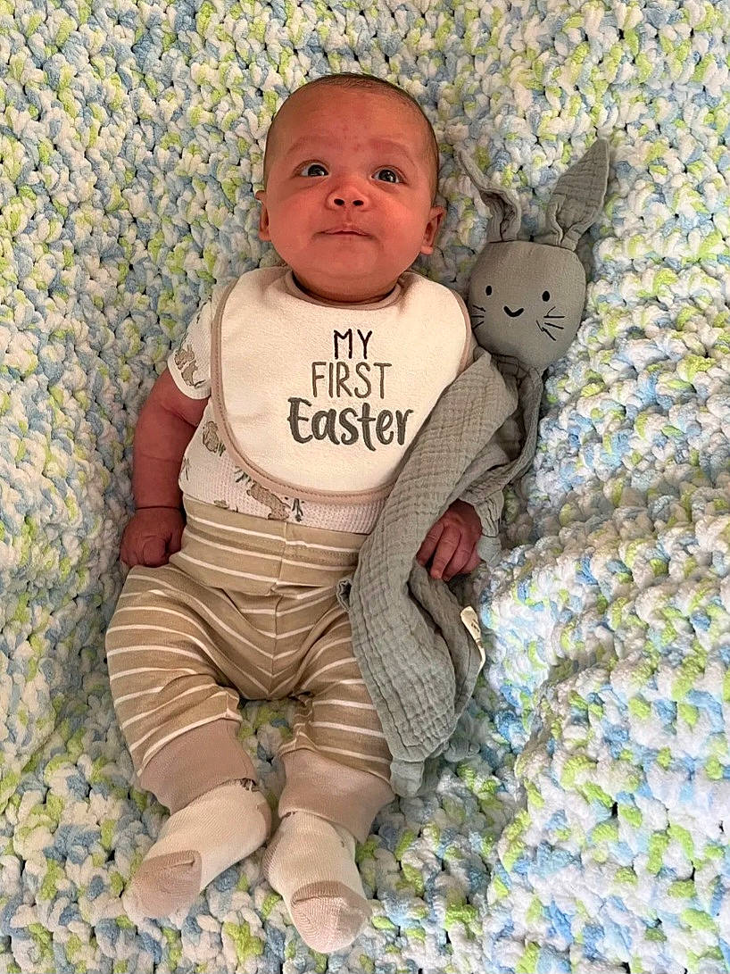 Mathias is registered to the contest to win money with this photo: baby, baby_products, baby_safety, baby_toddler_clothing, baby_toys, child, comfort, fur, happy, linens, pattern, people_in_nature, person, play, plush, sitting, sleeve, stuffed_toy, textile, toddler