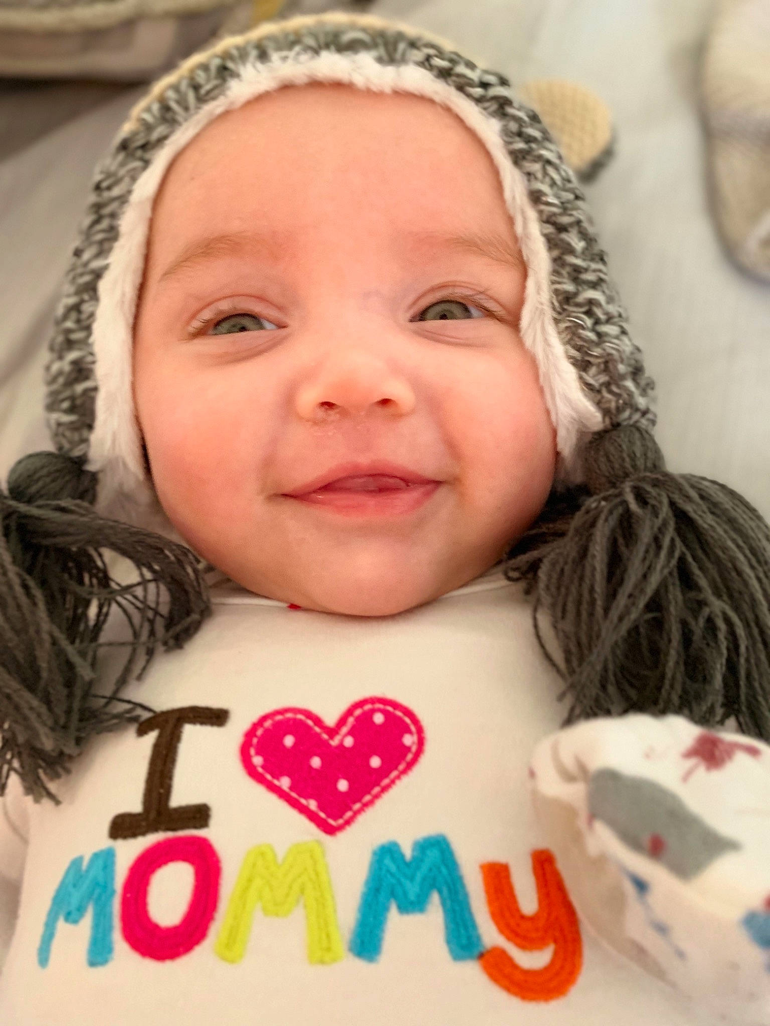 Aubrielle joined the competition — help win amazing prizes! baby, cheek, child, ear, face, facial_expression, fashion_accessory, forehead, fun, hair_accessory, happy, head, headgear, lip, person, pink, play, skin, smile, sweetness