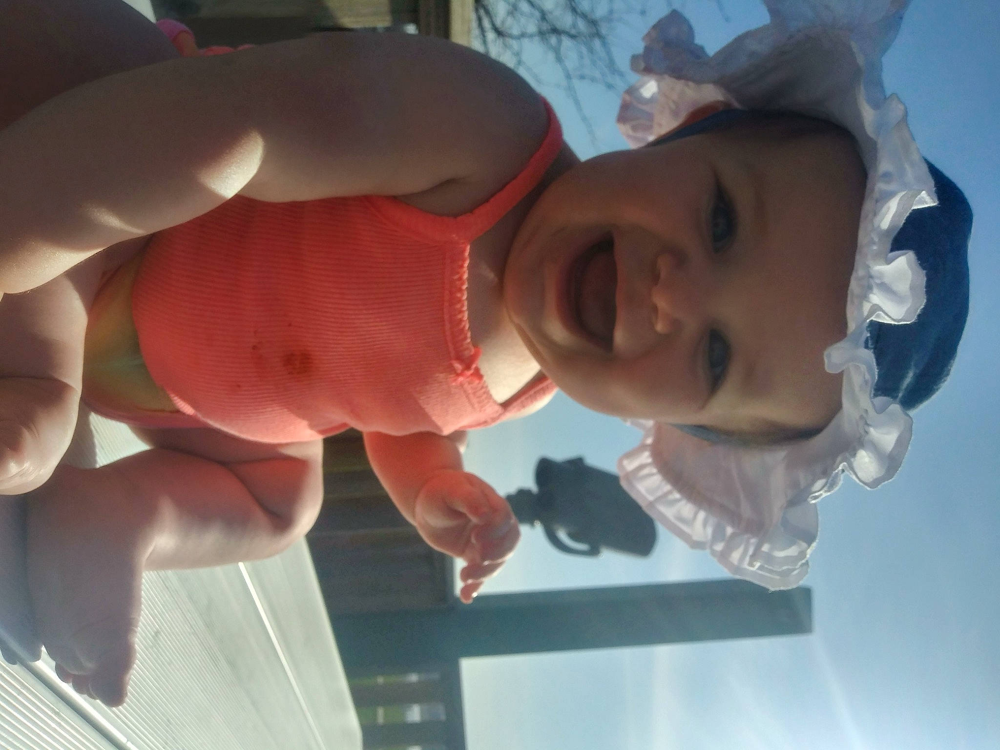 Rayna joined the competition — help win amazing prizes! abdomen, baby, barechested, bathing, chest, child, elbow, finger, fun, happy, hat, headwear, leisure, mouth, person, skin, smile, swimming_pool, thigh, toddler