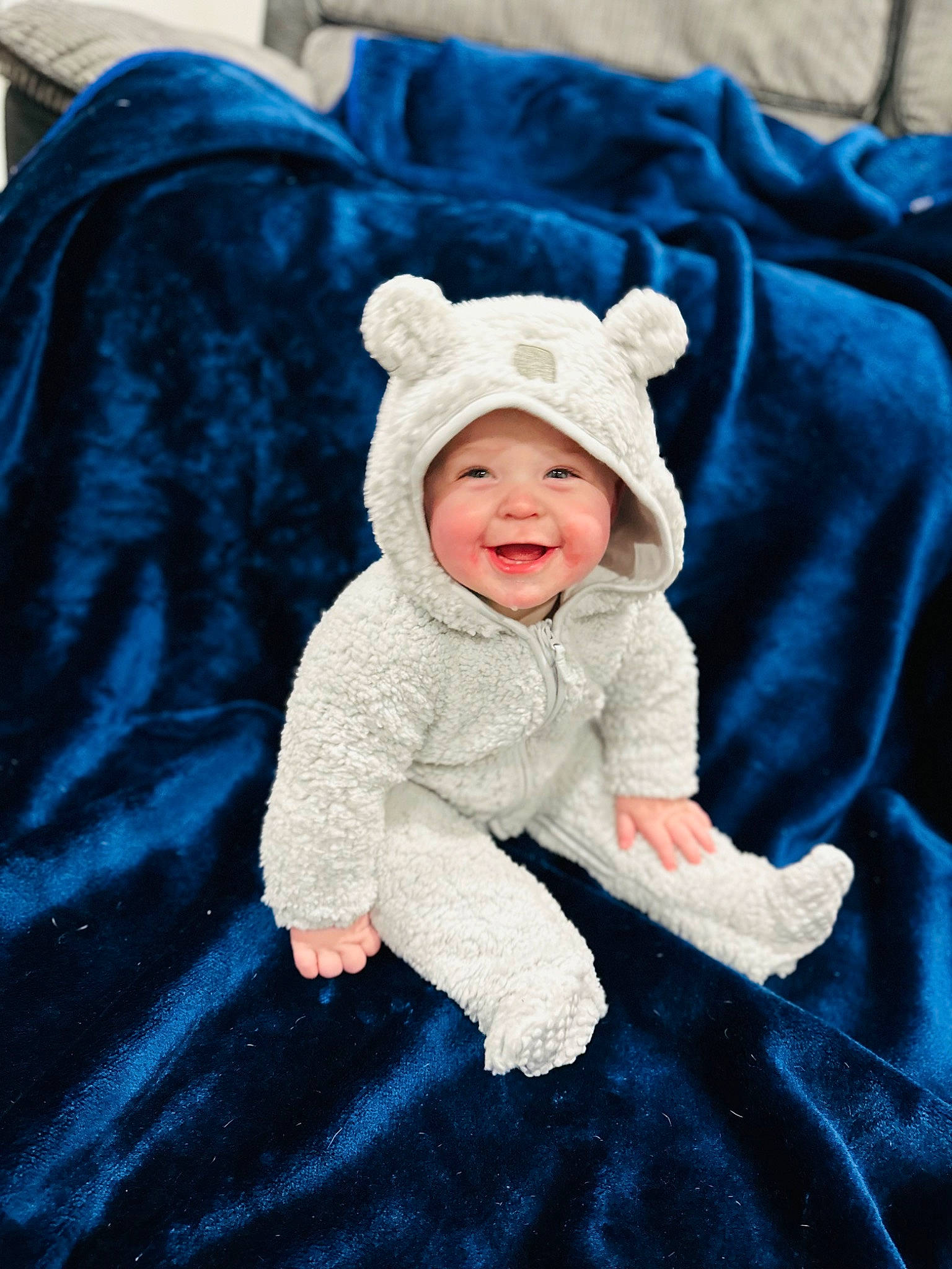 Jordan joined the competition — help win amazing prizes! baby, baby_toddler_clothing, blue, cap, child, clothing, electric_blue, fashion_accessory, happy, headwear, hood, joy, knit_cap, linens, outerwear, pattern, person, portrait_photography, sleeve, smile