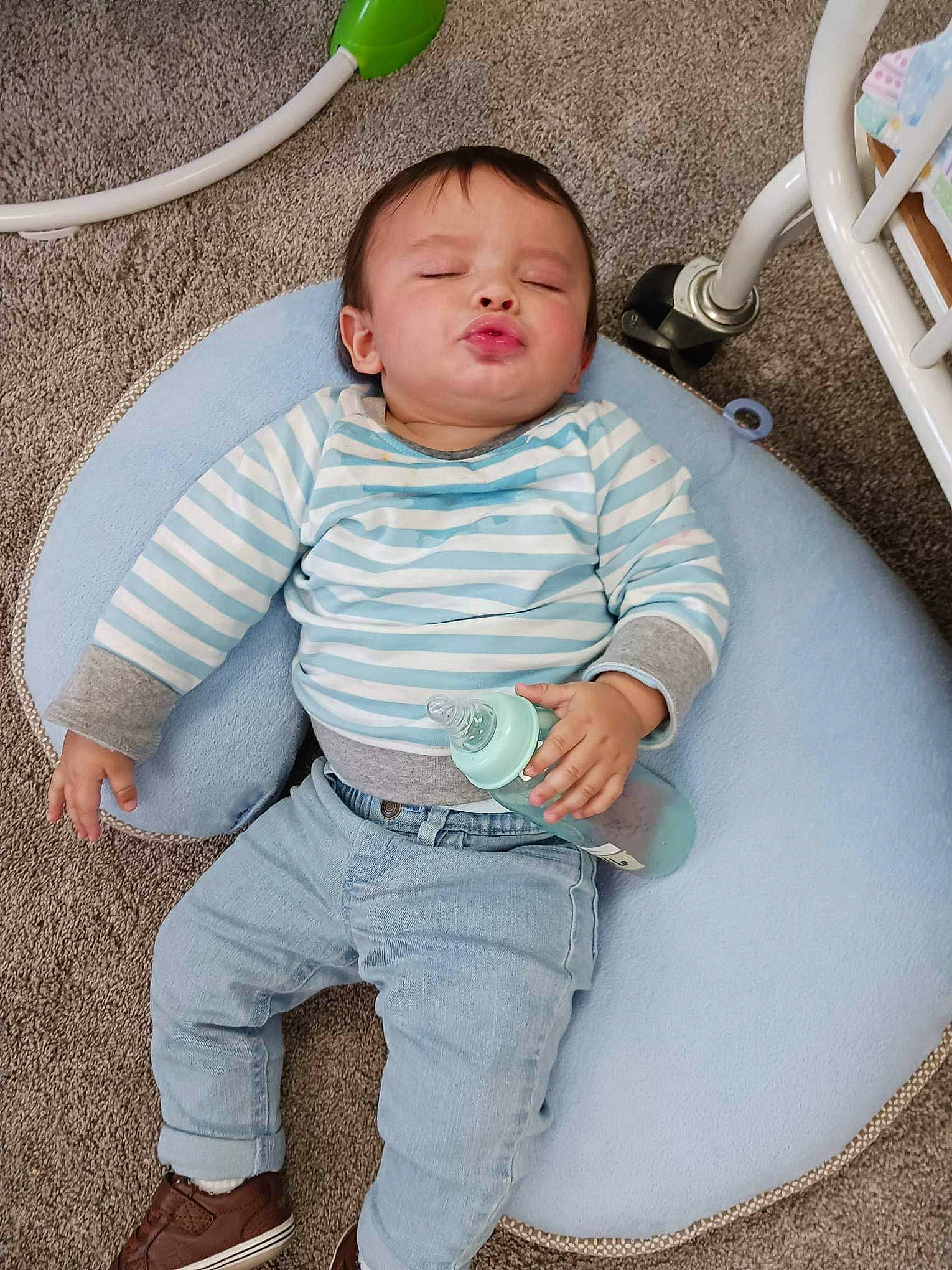 Julian joined the competition — help win amazing prizes! baby, baby_products, baby_toddler_clothing, cheek, child, comfort, eye, face, fun, happy, head, knee, leg, leisure, person, sitting, skin, sleeve, t_shirt, thigh