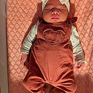 Karaya joined the competition — help win amazing prizes! baby, infant, child, romper, headband, bow, blanket, soft_texture, sleeping, peaceful, clothing, cute, pink, white, hand, footwear, portrait, indoors, newborn, cozy