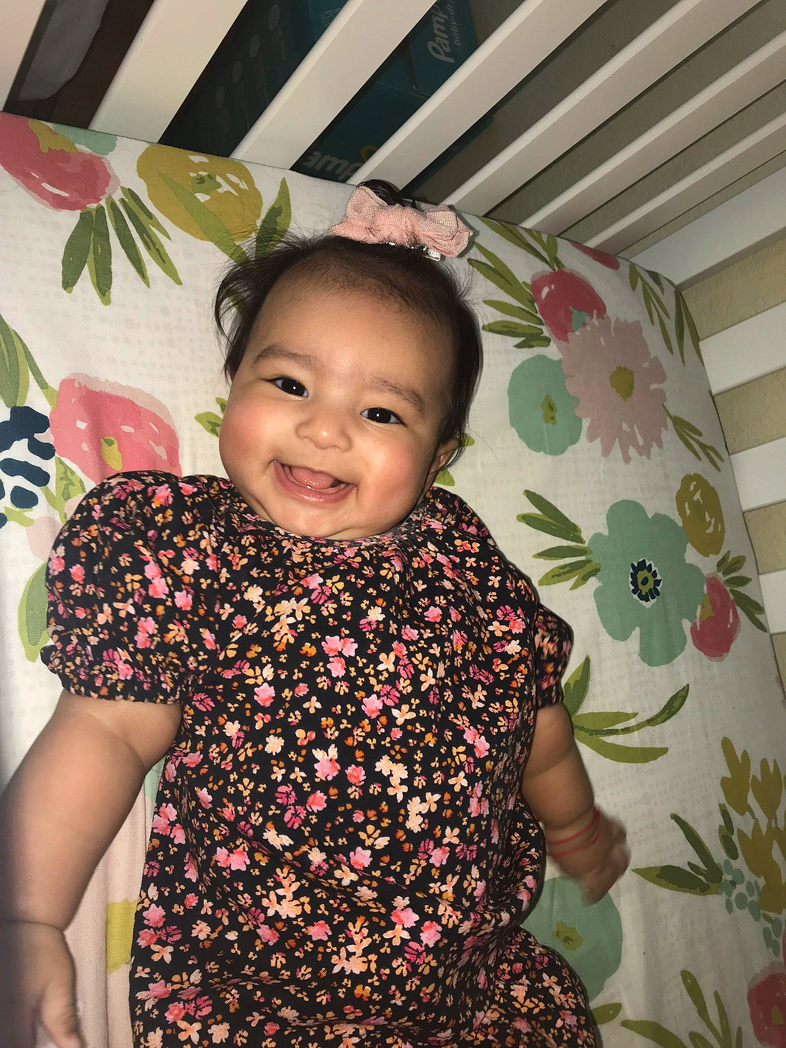 Aria is registered to the contest to win money with this photo: baby_toddler_clothing, child, event, eye, fashion_design, flash_photography, fun, happy, head, joy, leaf, magenta, pattern, person, pink, plant, skin, sleeve, smile, t_shirt