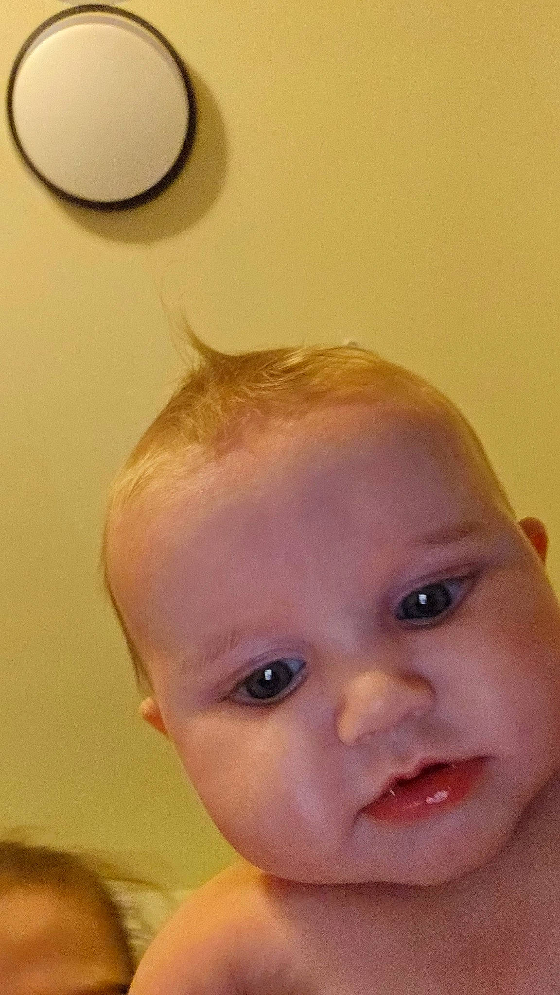 Zaveyah is registered to the contest to win money with this photo: baby, bathing, blond, cheek, chest, ear, eye, eyelash, forehead, hair, happy, human_body, iris, lip, mouth, neck, nose, person, skin, smile