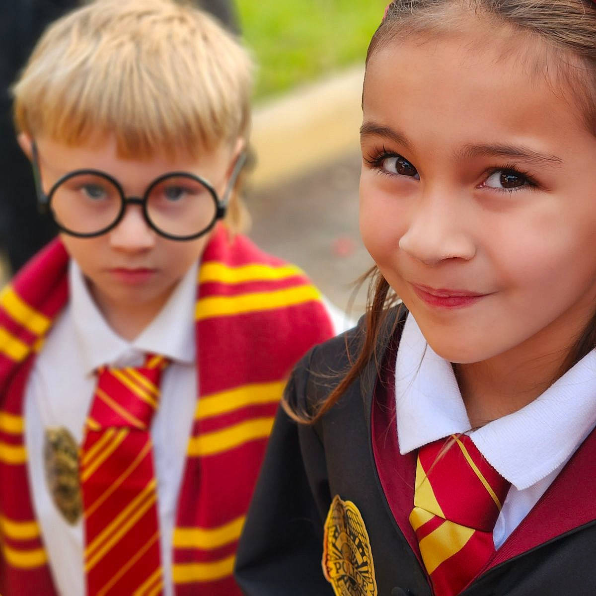 Jaylynn joined the competition — help win amazing prizes! child, community, event, eyewear, facial_expression, fun, hairstyle, happy, human, joy, mammal, people, person, photograph, school_uniform, smile, snapshot, social_group, tie, uniform