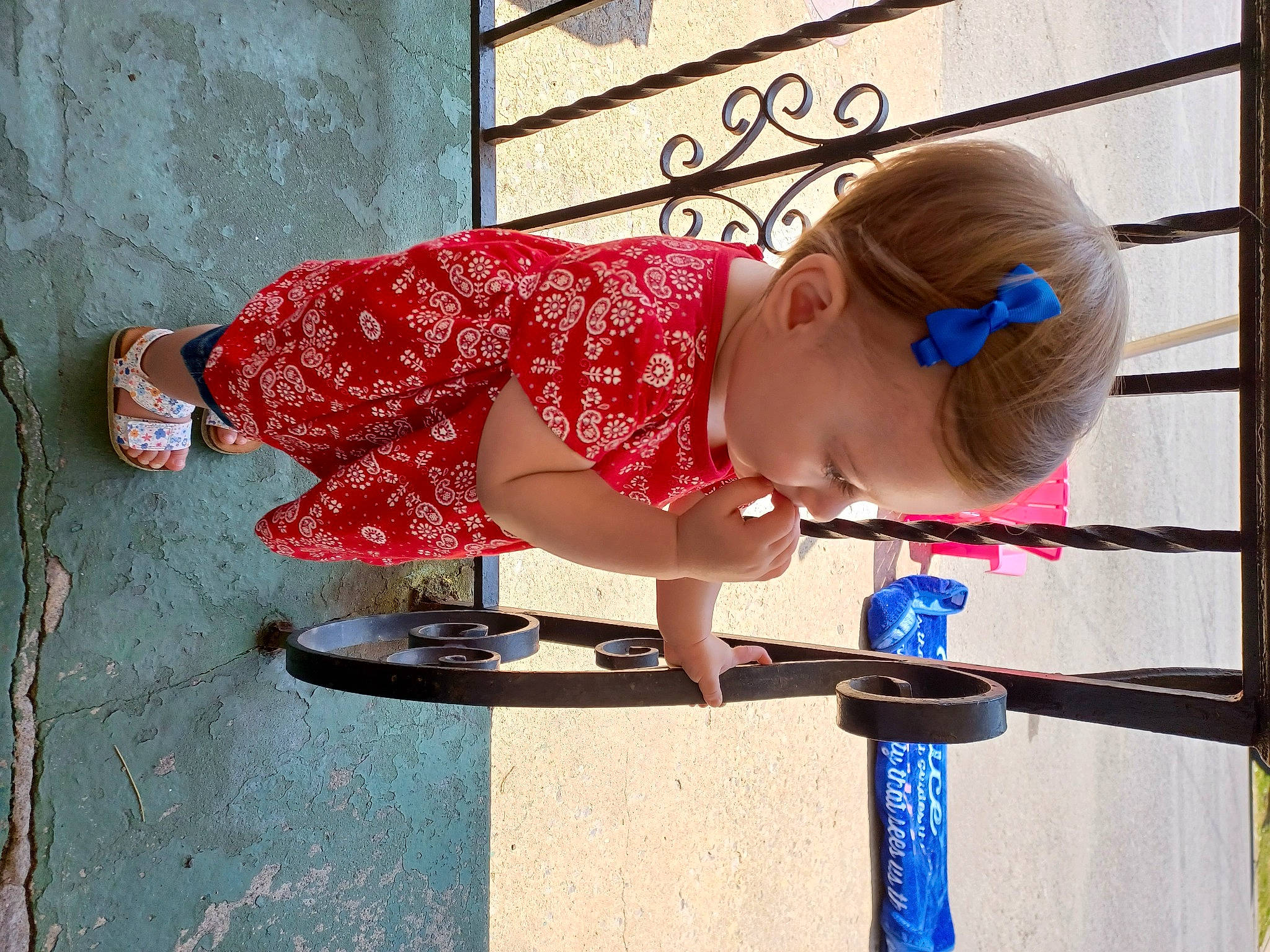 Natalie is registered to the contest to win money with this photo: baby_toddler_clothing, child, chin, cool, electric_blue, eyewear, facial_expression, fun, goggles, hair, hairstyle, happy, human_leg, leisure, person, play, red, sleeve, sunglasses, toddler