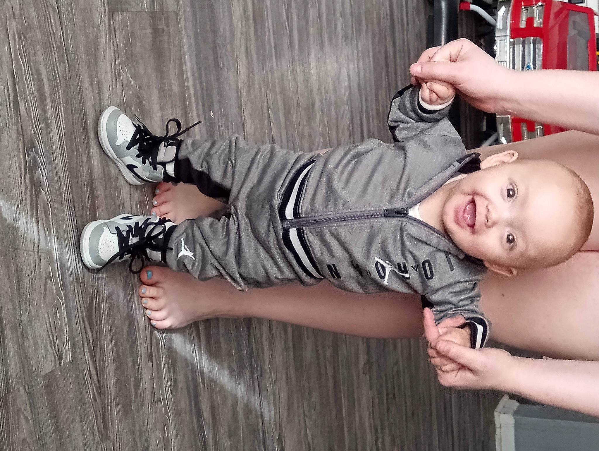 Kyson joined the competition — help win amazing prizes! abdomen, baby, chest, cool, elbow, flash_photography, foot, gesture, hand, happy, human_leg, joint, joy, knee, outdoor_shoe, person, smile, thigh, toddler, trunk