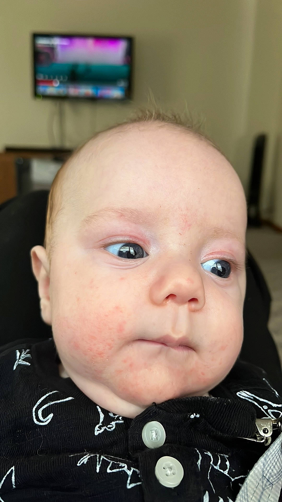 Alexander joined the competition — help win amazing prizes! baby, baby_toddler_clothing, cable_television, cheek, child, collar, display_device, ear, eyelash, flat_panel_display, fun, led_backlit_lcd_display, nose, pattern, person, photography, skin, television, toddler