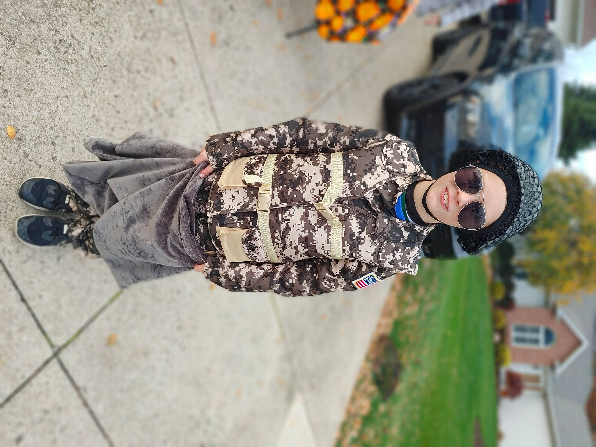 Kaleb joined the competition — help win amazing prizes! denim, eyewear, fashion_accessory, fun, headwear, human_leg, leisure, military_camouflage, pattern, person, personal_protective_equipment, plant, recreation, road_surface, shadow, street, sunglasses, tree, visual_arts, waist