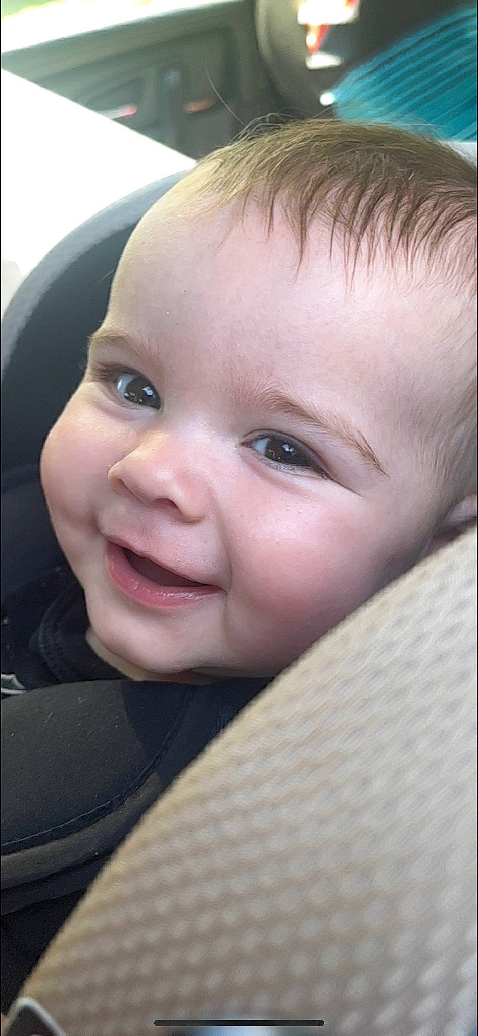 Oakleigh is registered to the contest to win money with this photo: baby, baby_laughing, baby_toddler_clothing, cheek, child, chin, ear, eyebrow, eyelash, face, facial_expression, forehead, happy, iris, joy, lip, nose, person, portrait_photography, skin