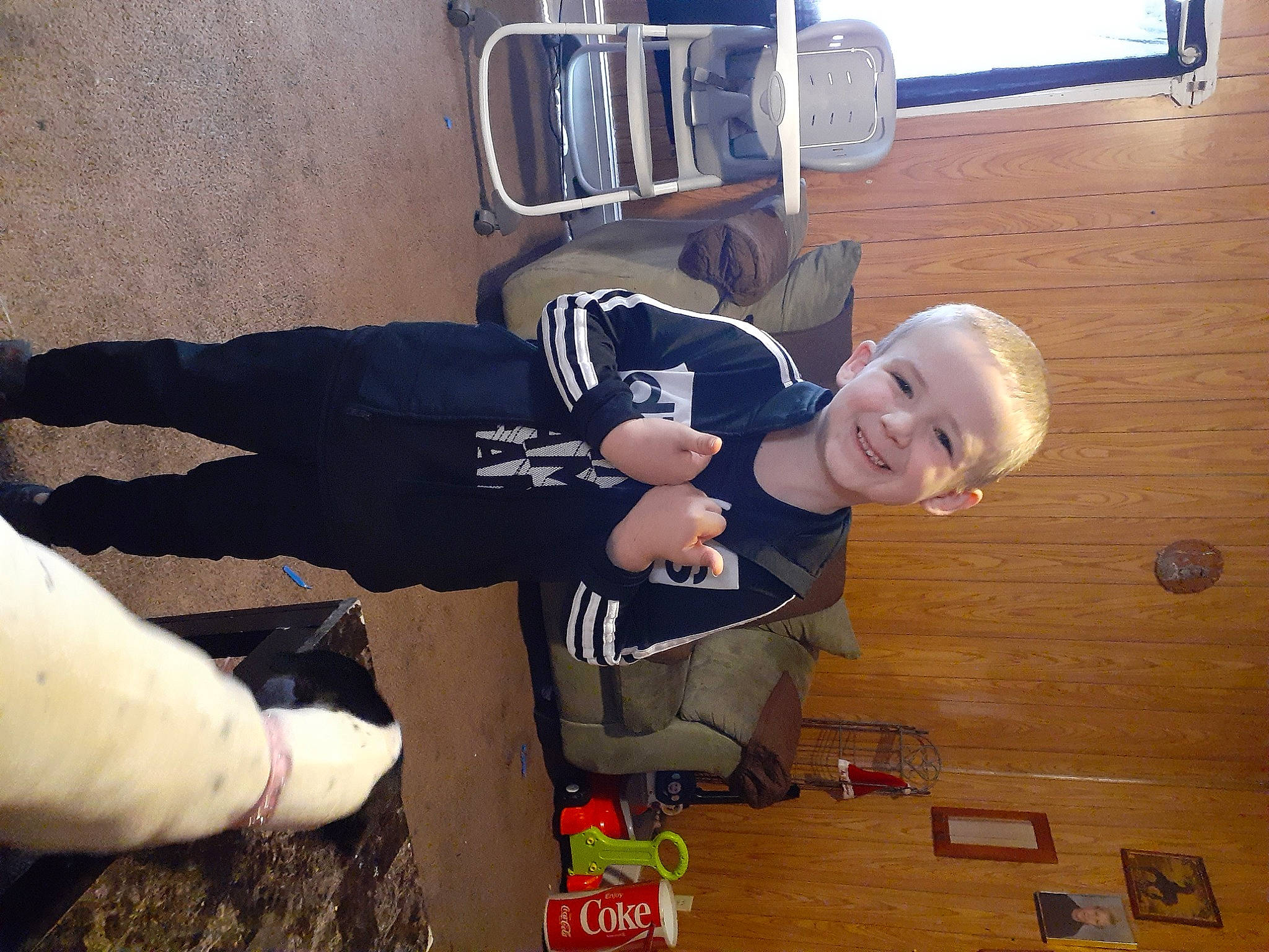 Peyton is registered to the contest to win money with this photo: joy, person