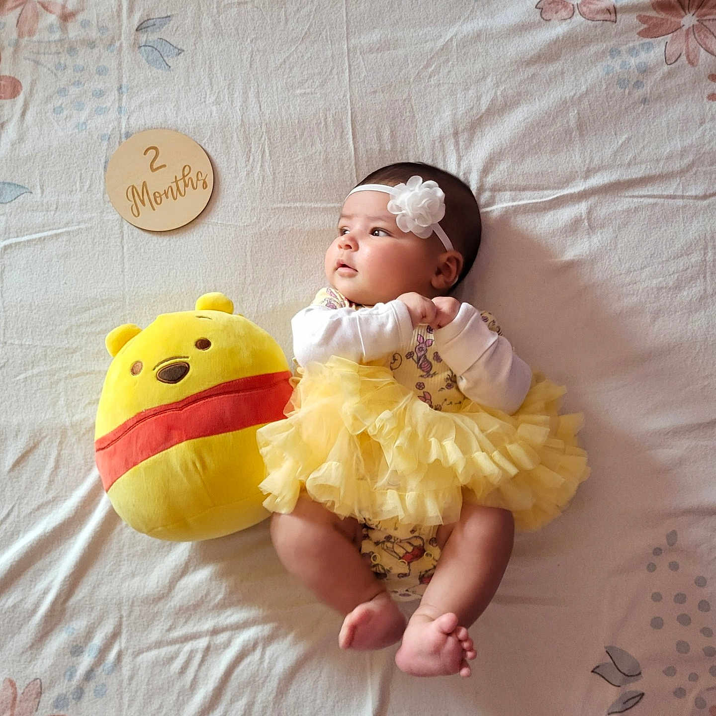 Anahlia is registered to the contest to win money with this photo: baby, bed, bedroom, blanket, clothing, cushion, dress, face, furniture, head, homedecor, indoors, newborn, person, photography, pillow, plush, portrait, room, toy