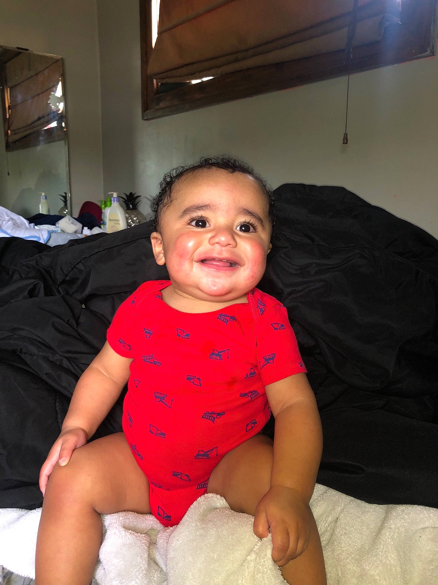 Saint joined the competition — help win amazing prizes! baby, cheek, child, face, head, joy, lip, person, sitting, skin, smile, toddler