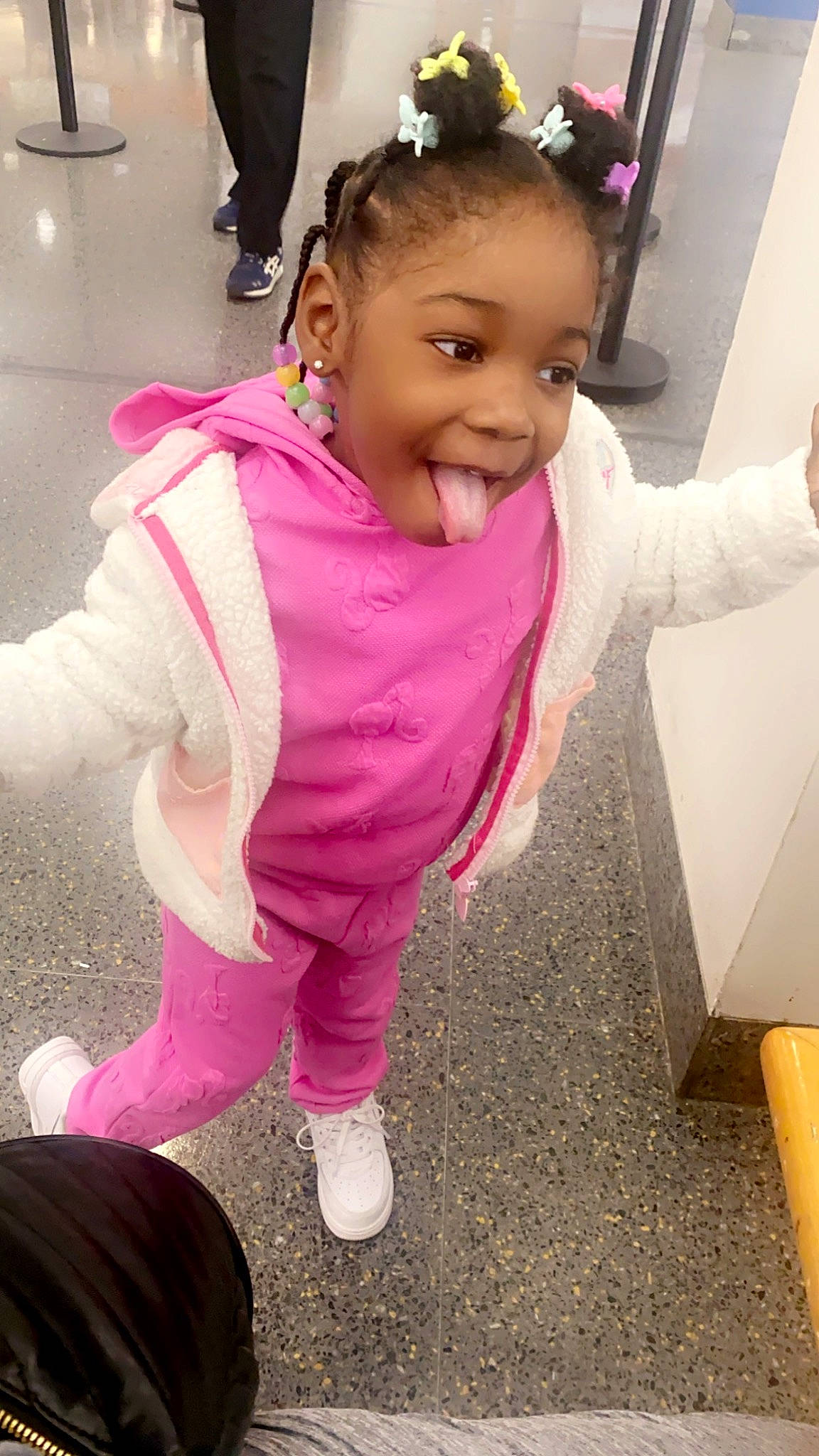 Ariyana is registered to the contest to win money with this photo: baby, baby_toddler_clothing, beauty, cheek, child, eye, face, floor, flooring, fun, hair, happy, head, joy, magenta, person, pink, sleeve, smile, snapshot