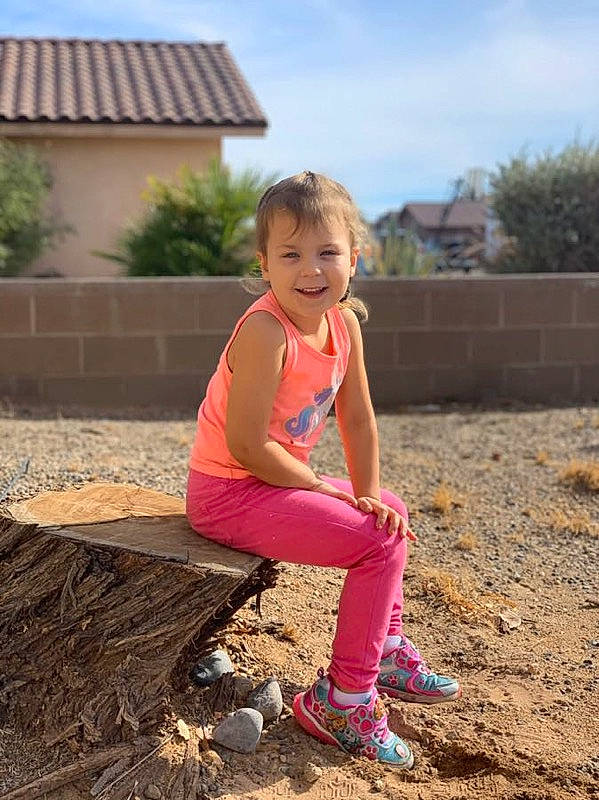 Abigal joined the competition — help win amazing prizes! child, fun, joy, leisure, person, pink, play, sandpit, sitting, smile, soil, vacation