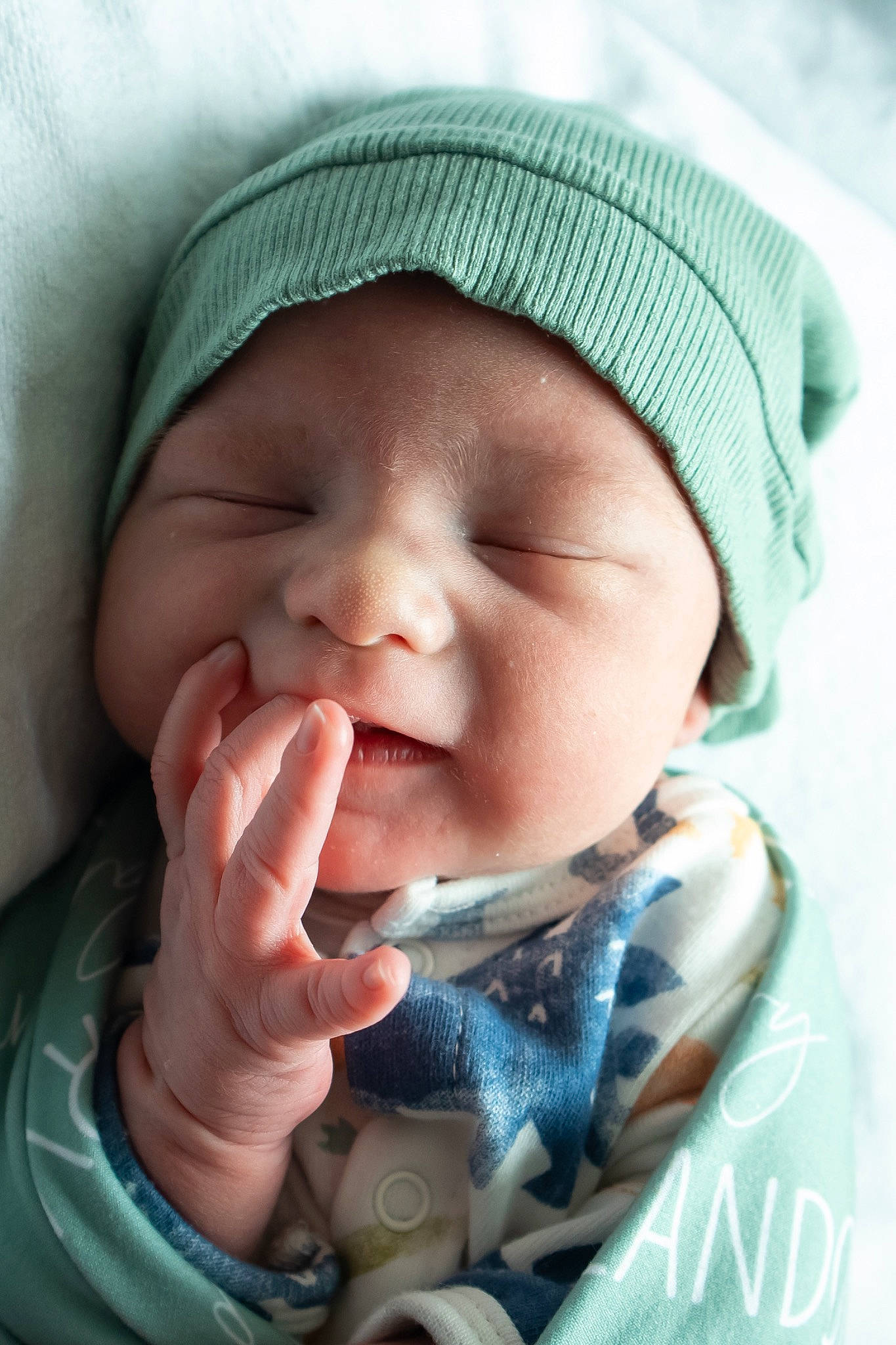 Landon joined the competition — help win amazing prizes! baby, baby_toddler_clothing, cheek, chin, close_up, comfort, eyebrow, finger, gesture, happy, head, headwear, lip, mouth, nose, person, product, skin, smile, thumb