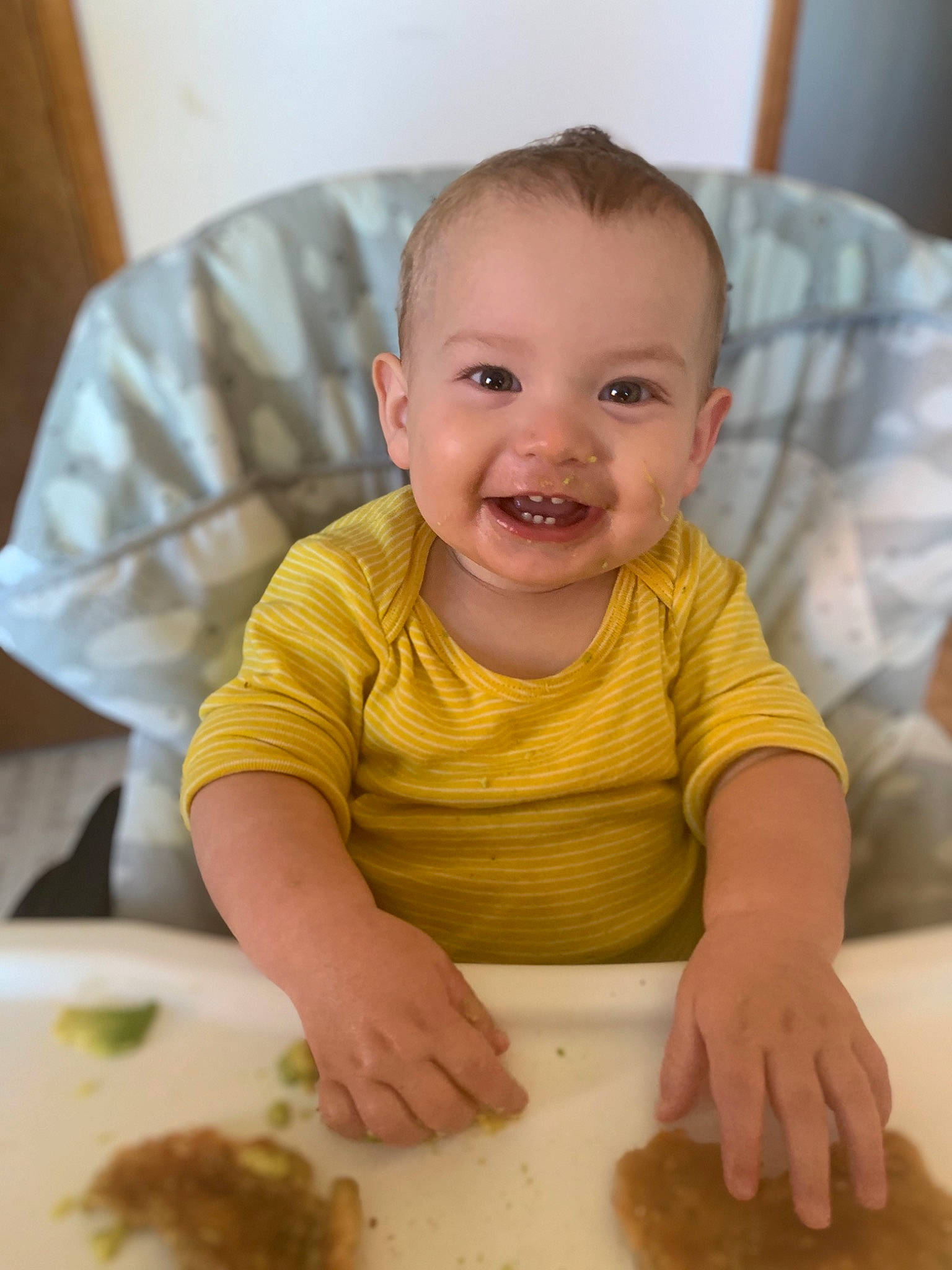 Elliot joined the competition — help win amazing prizes! baby, baby_food, cheek, child, comfort_food, eating, face, facial_expression, food, head, joy, person, skin, smile, toddler