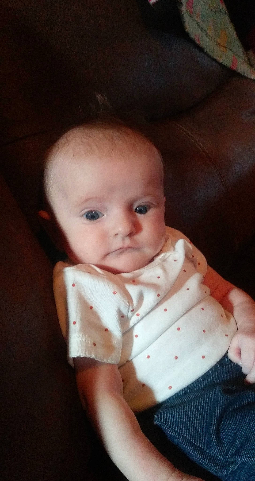 Alisa joined the competition — help win amazing prizes! arm, baby, baby_toddler_clothing, cheek, child, chin, collar, comfort, dress_shirt, elbow, finger, flash_photography, iris, lip, neck, nose, person, sitting, skin, sleeve