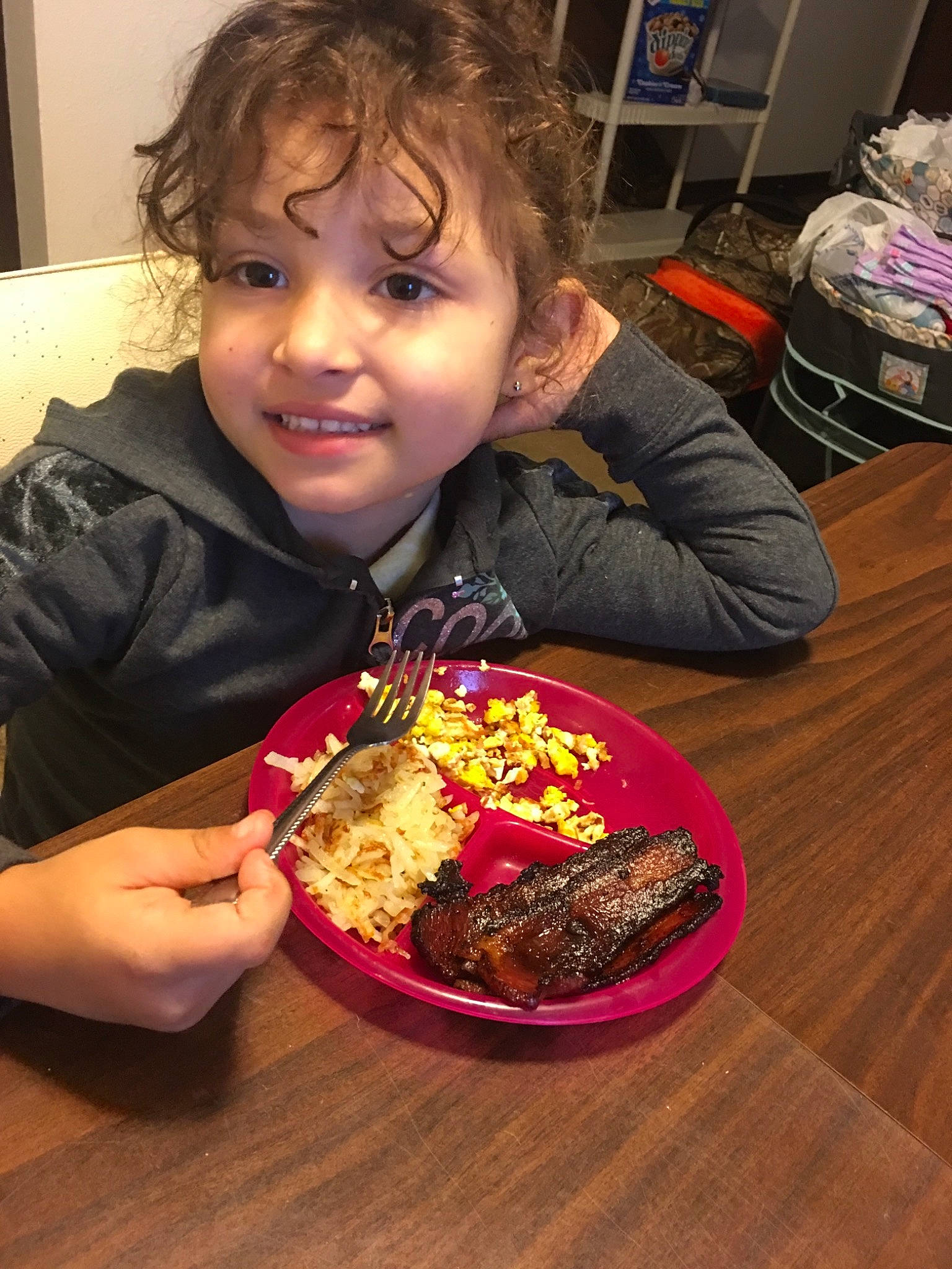 Kailiannah is registered to the contest to win money with this photo: breakfast, child, comfort_food, cuisine, dessert, dish, eating, food, joy, junk_food, meal, person, snack, toddler, vegetarian_food