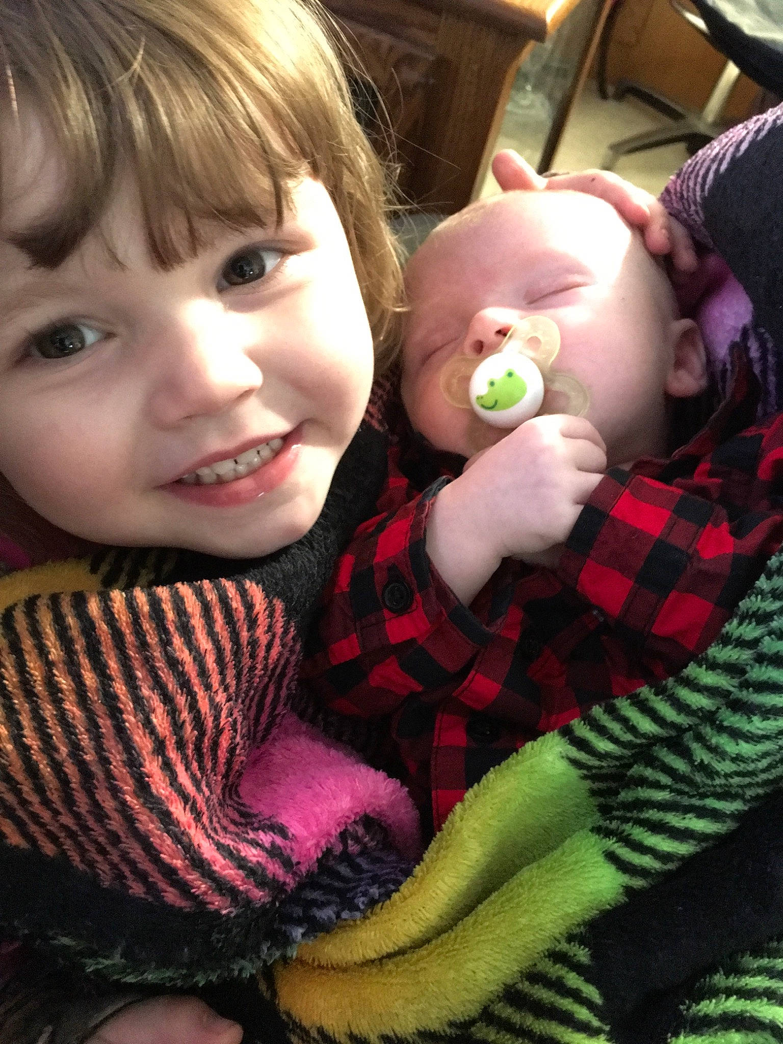 Zailey joined the competition — help win amazing prizes! cheek, child, eye, face, joy, nose, pattern, person, plaid, selfie, skin, smile, textile, toddler