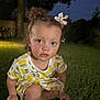 Aphora is registered to the contest to win money with this photo: bow, child, curious, curly_hair, dress, garden, grass, lemon_pattern, lighting, night, outdoor, pigtails, pink_shoes, playground, portrait, slide, toddler, tree, wide_eyes, young_child