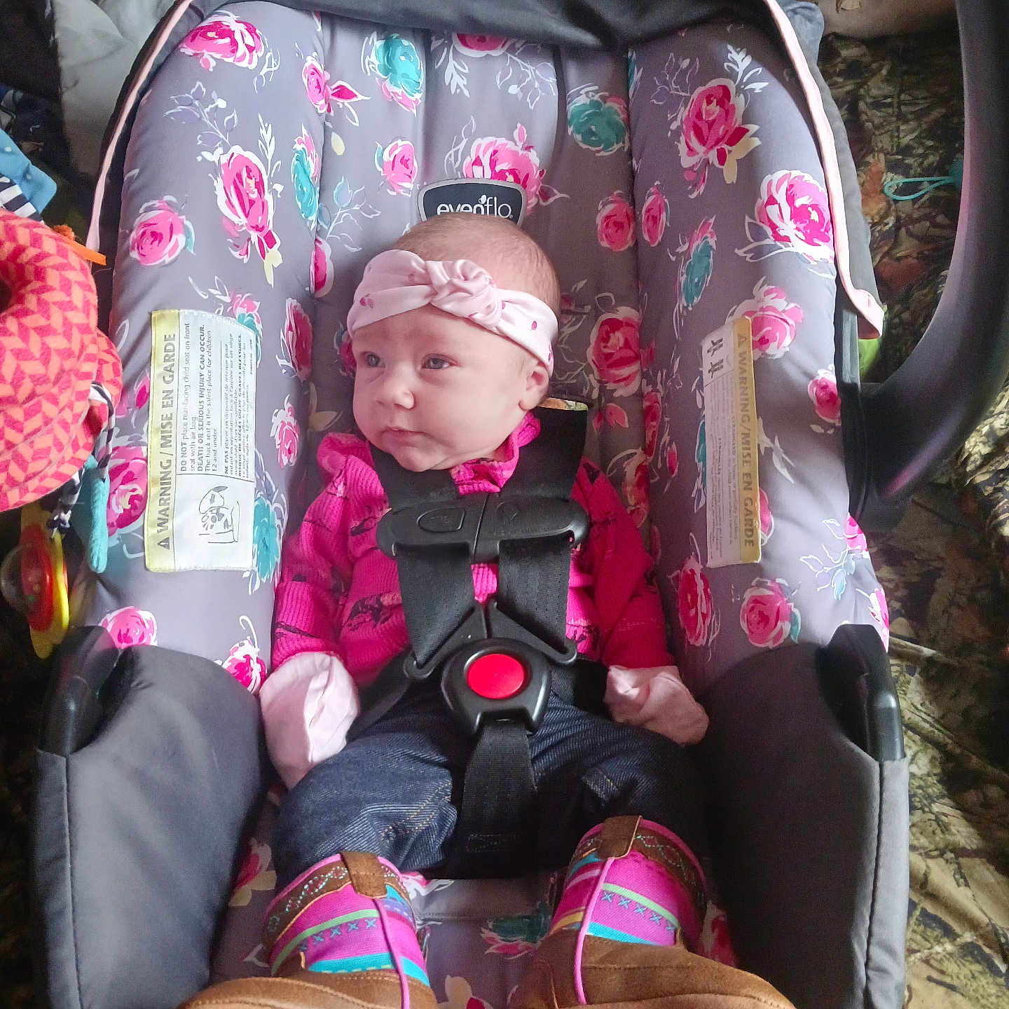 Kiya Rae joined the competition — help win amazing prizes! baby, bed, cap, car, clothing, face, footwear, furniture, glove, hat, head, pants, person, photography, portrait, shoe, sneaker, stroller, transportation, vehicle