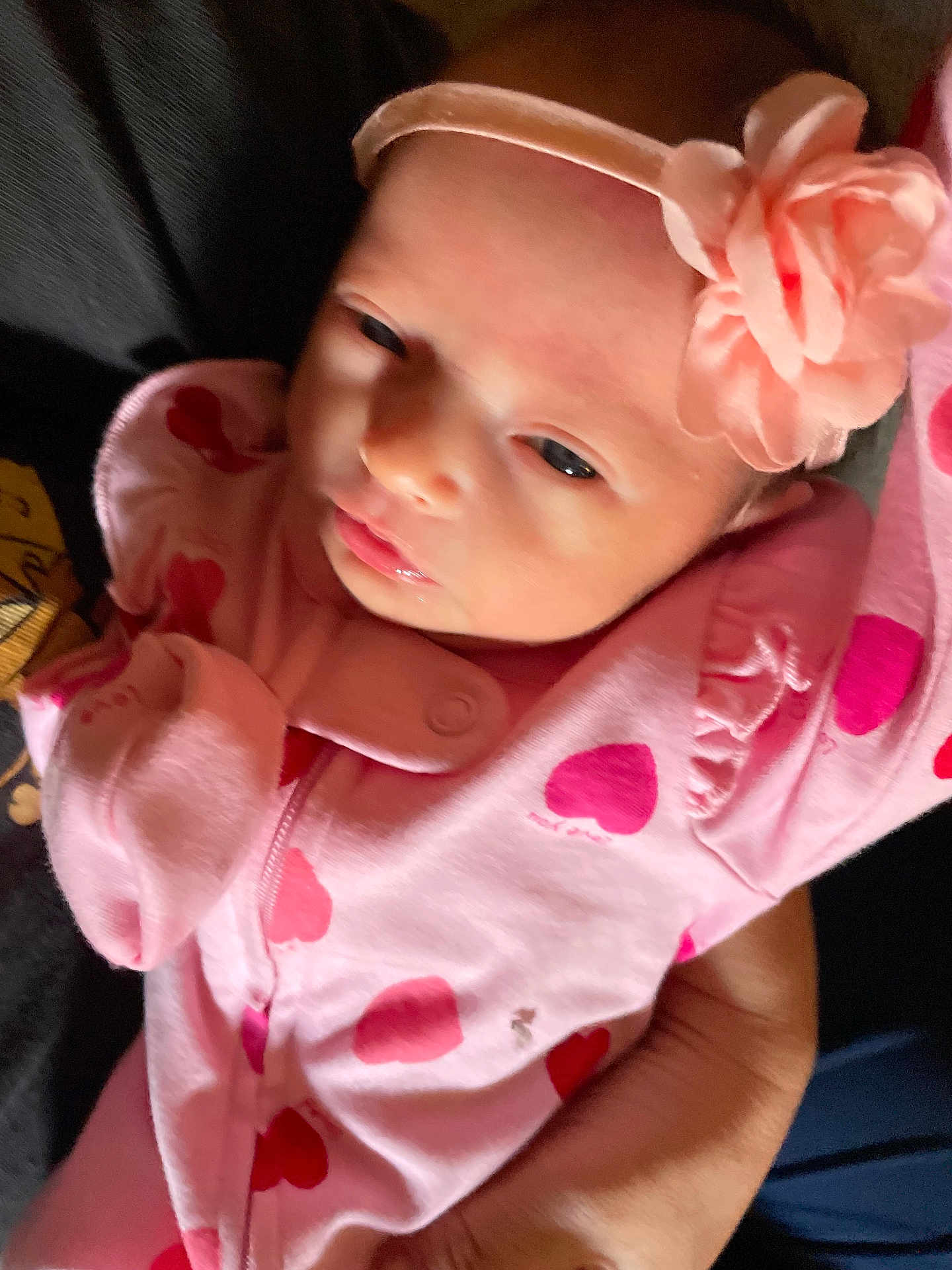 Taylynn is registered to the contest to win money with this photo: accessories, baby, bodypart, bonnet, clothing, costume, cushion, dress, face, finger, hand, hat, head, headband, homedecor, newborn, pattern, person, photography, portrait