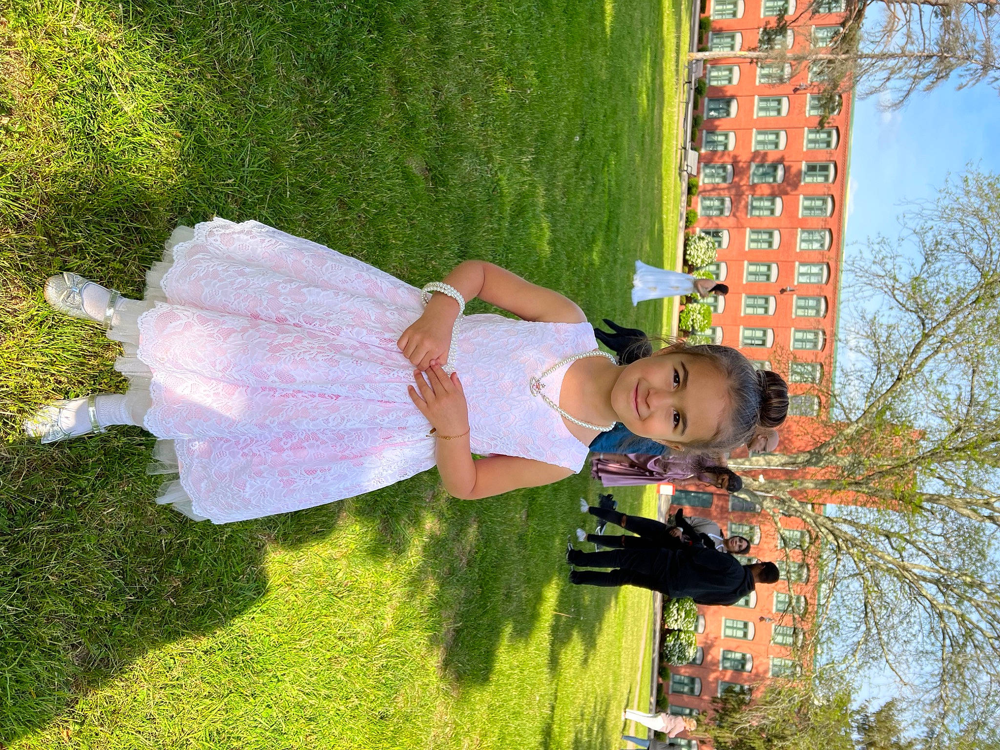 A?vriella is registered to the contest to win money with this photo: botany, child, dress, fun, garden, grass, happy, joy, landscape, leaf, leisure, people_in_nature, person, plant, sky, smile, spring, toddler, tree, vacation