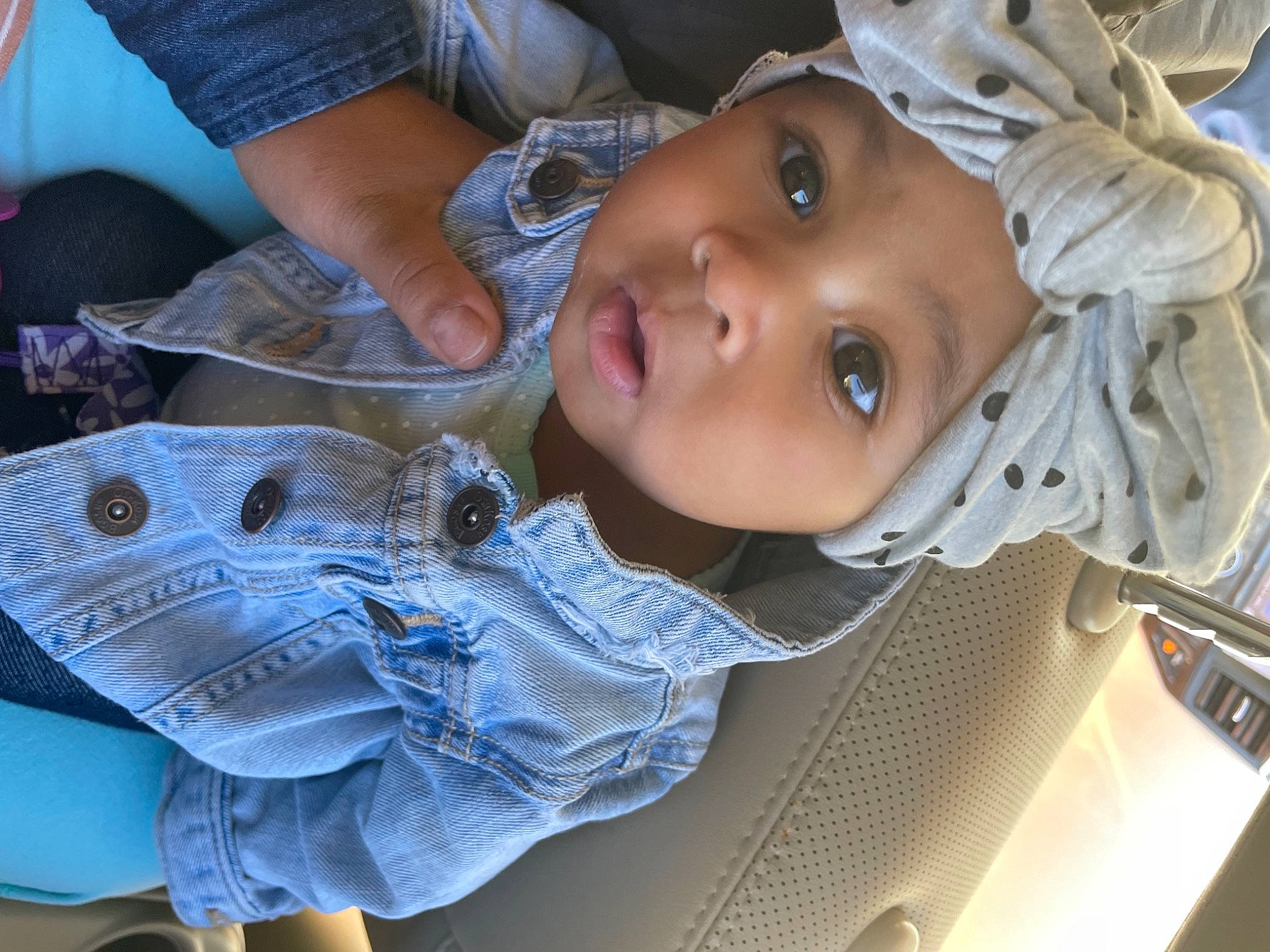 Hailey joined the competition — help win amazing prizes! baby, baby_toddler_clothing, blue, cheek, child, electric_blue, eye, eyelash, face, finger, fun, happy, hat, headgear, headwear, lip, mouth, nose, person, skin