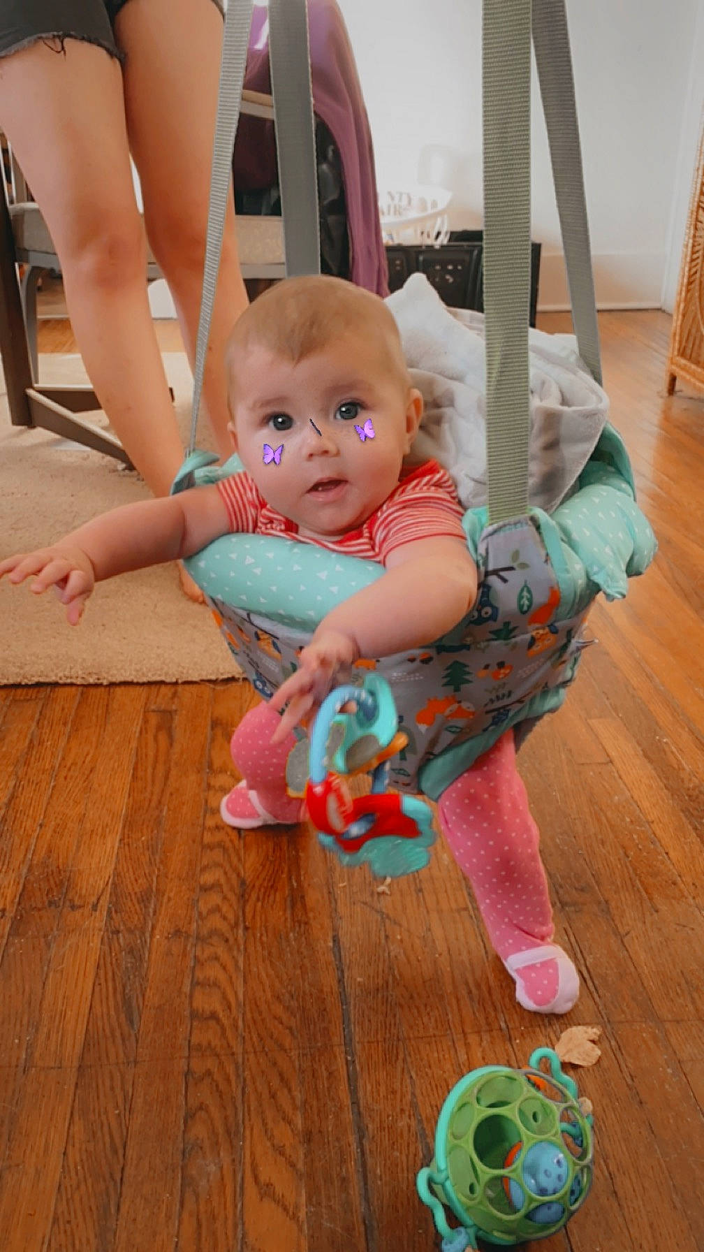 Kyleigh joined the competition — help win amazing prizes! baby, baby_products, baby_toddler_clothing, chair, cheek, child, comfort, floor, flooring, happy, hardwood, leisure, person, pink, sitting, skin, toddler, varnish, wood, wood_flooring