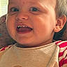 Raphaël a rejoint le concours — aidez-le/la à gagner de superbes lots ! baby, casual, cheerful, child, closeup, clothing, cute, face, gingerbread, happy, head, indoors, person, portrait, smile, soft_light, striped_sleeves, teeth, toddler, young_child