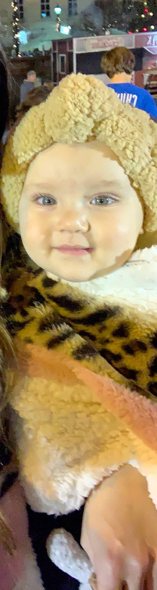 Hallie is registered to the contest to win money with this photo: baby, cheek, child, child_model, eye, eyebrow, face, forehead, fur, head, lip, nose, person, portrait, skin, smile, toddler