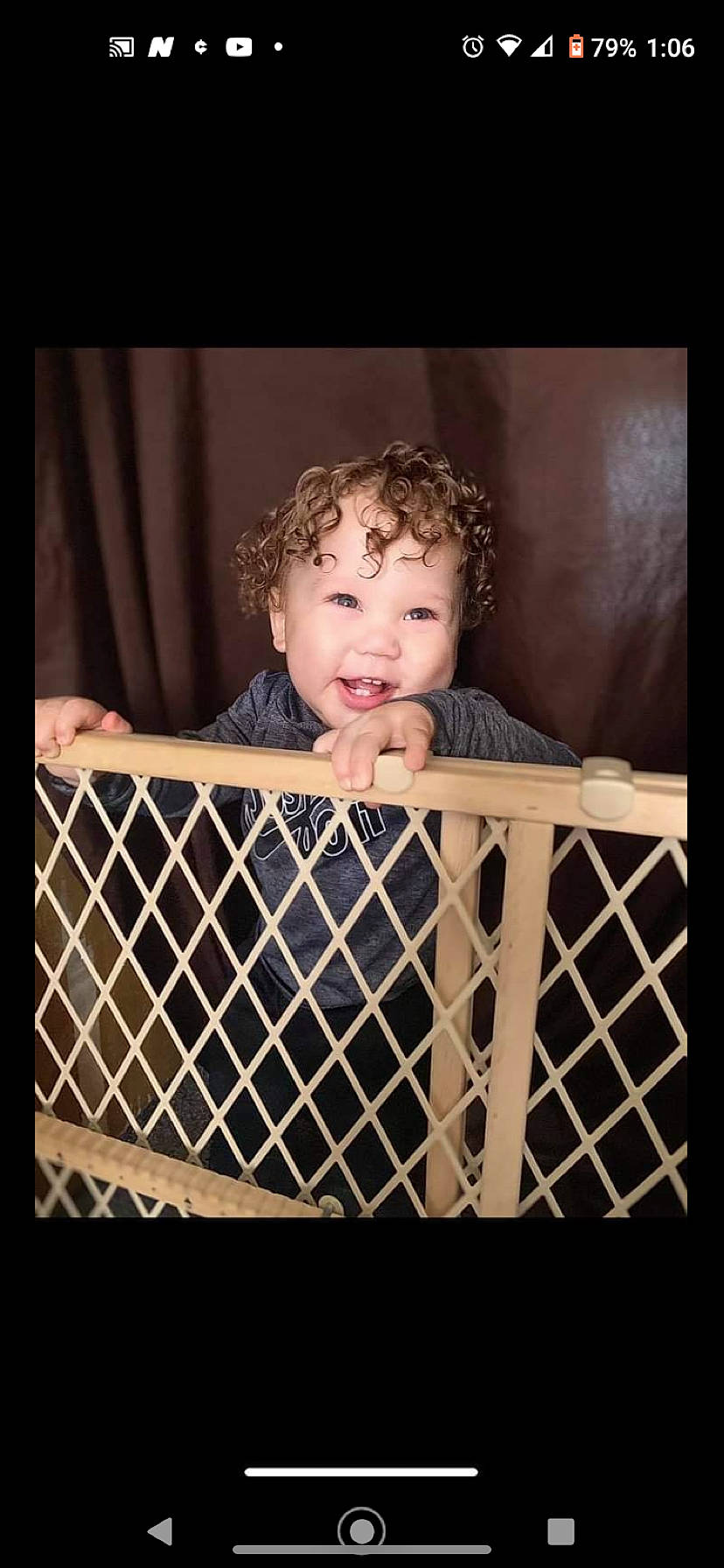 Eli is registered to the contest to win money with this photo: baby, baby_products, baby_safety, baby_toddler_clothing, child, comfort, cradle, darkness, design, fence, flash_photography, happy, human_body, infant_bed, nursery, organ, pattern, person, sleeve, toddler