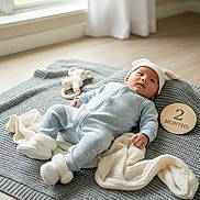 Unish joined the competition — help win amazing prizes! baby, infant, onesie, hat, blanket, toy, mouse, wooden_sign, floor, mat, indoor, natural_light, cozy, child, cute, sleepwear, newborn, soft_toys, laying_down, nursery