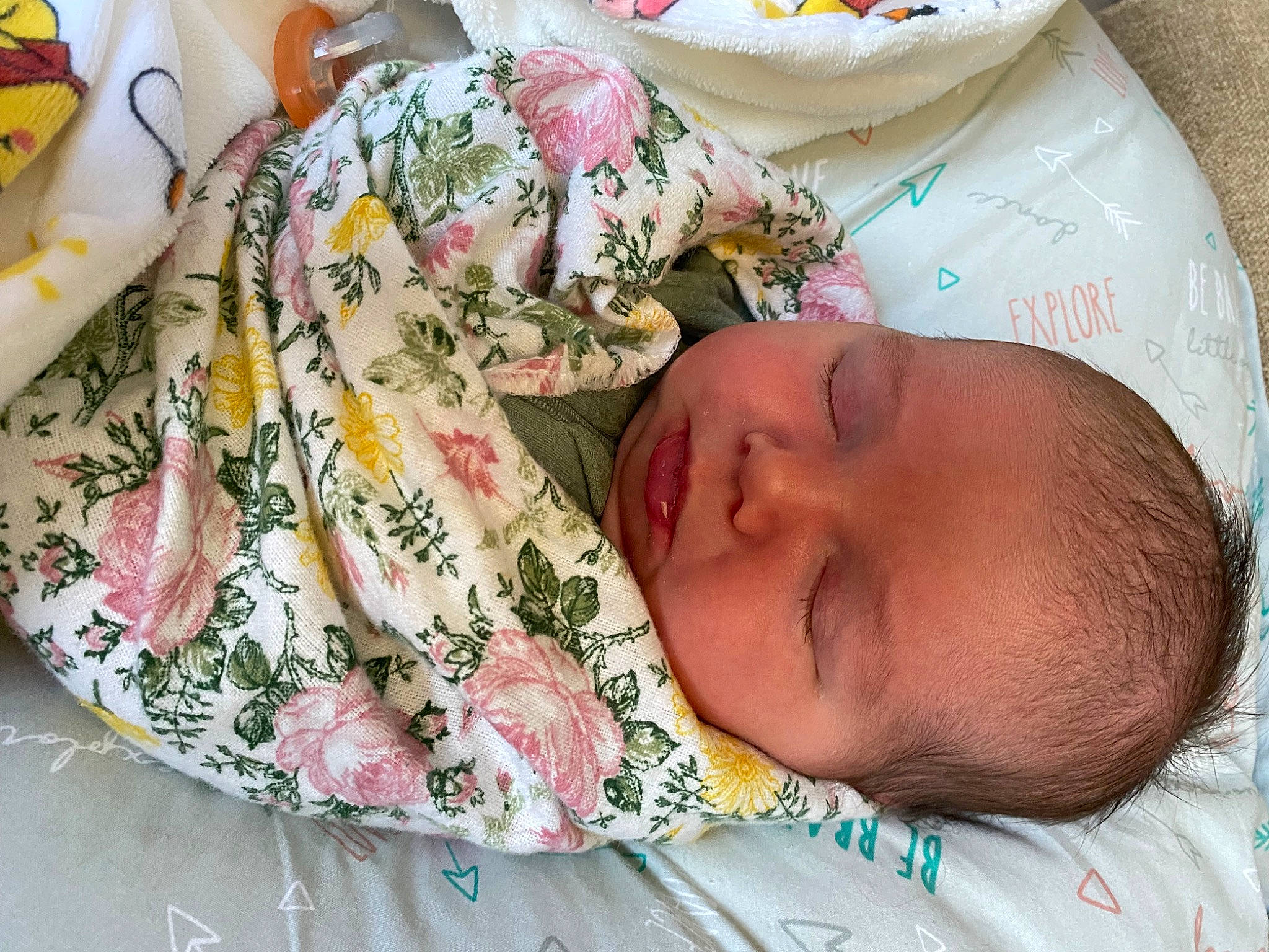 Kahlia is registered to the contest to win money with this photo: baby, baby_products, baby_sleeping, baby_toddler_clothing, bedding, bedtime, cheek, chin, comfort, eyebrow, face, facial_expression, head, iris, linens, lip, mouth, nose, person, skin