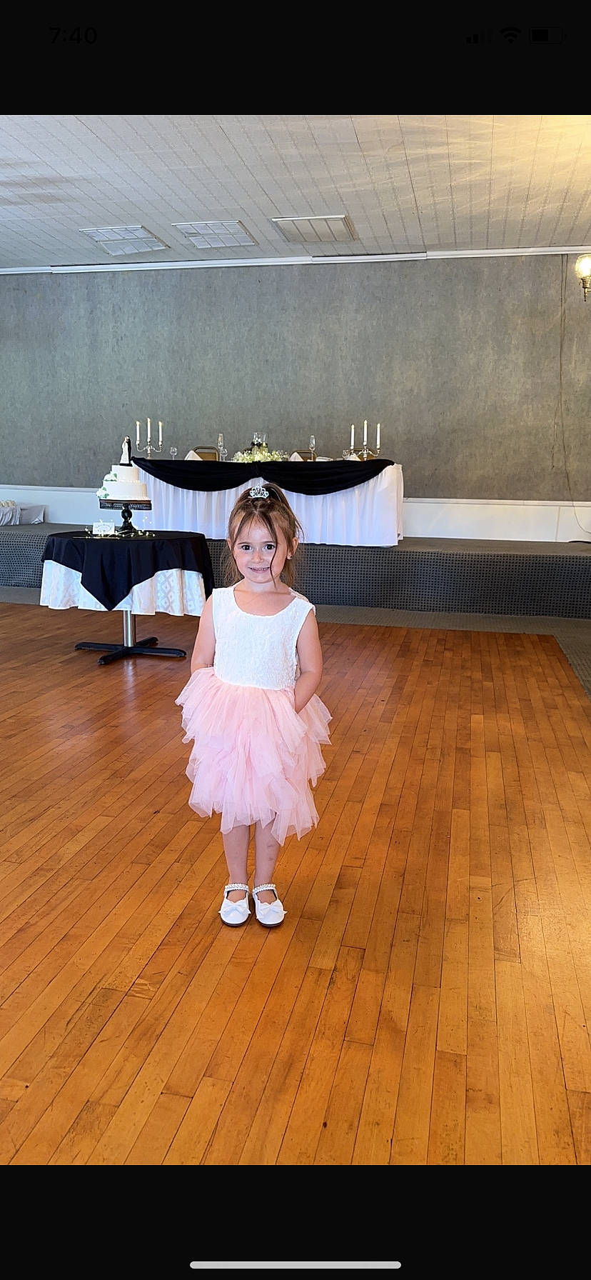 Lilliana is registered to the contest to win money with this photo: baby_toddler_clothing, child, dress, entertainment, event, floor, flooring, fun, happy, hardwood, human_body, human_leg, joy, laminate_flooring, performing_arts, person, room, sock, toddler, wood