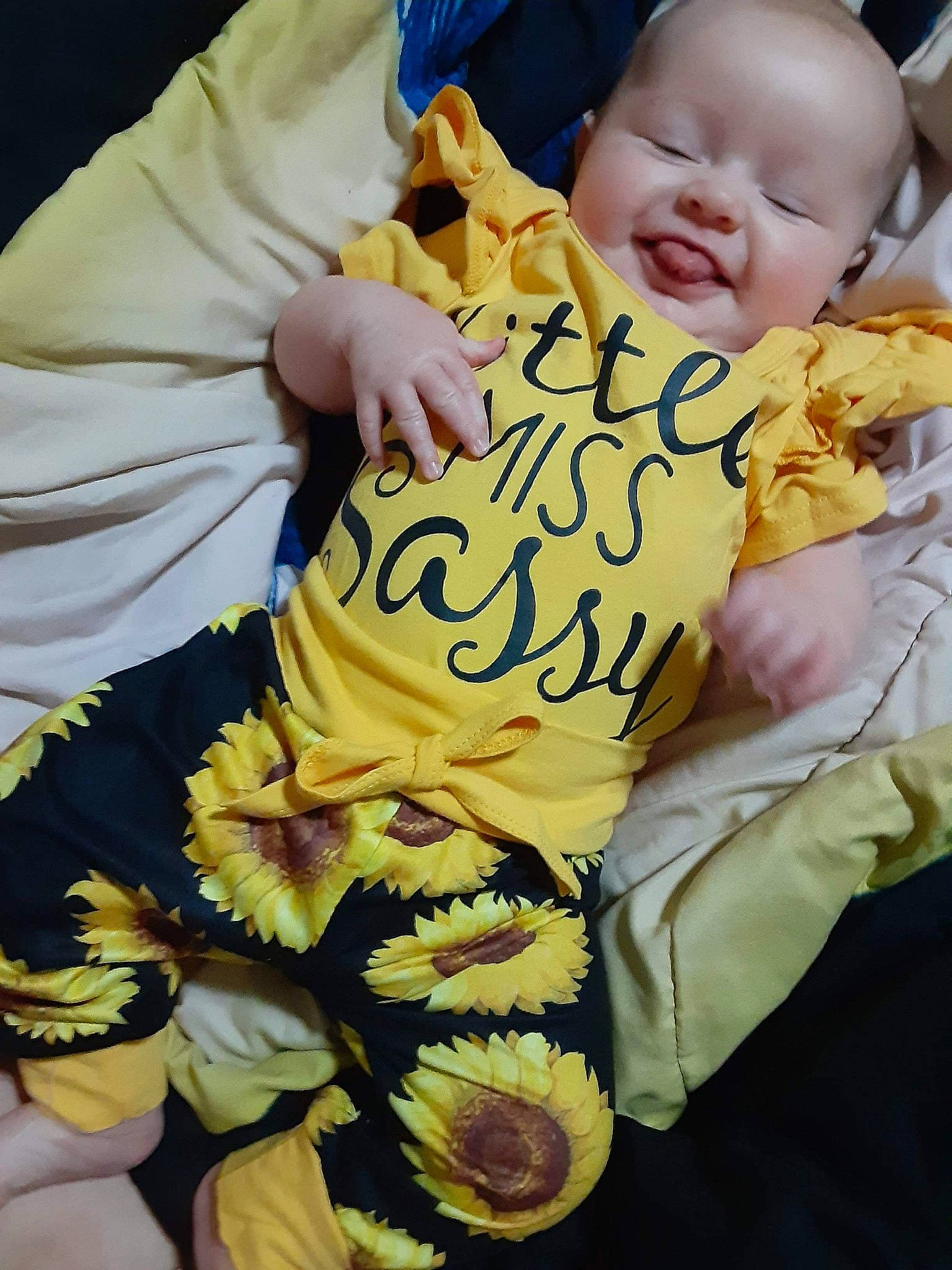 Kimora joined the competition — help win amazing prizes! baby, baby_products, baby_toddler_clothing, cheek, child, outerwear, person, plant, product, smile, t_shirt, toddler, yellow