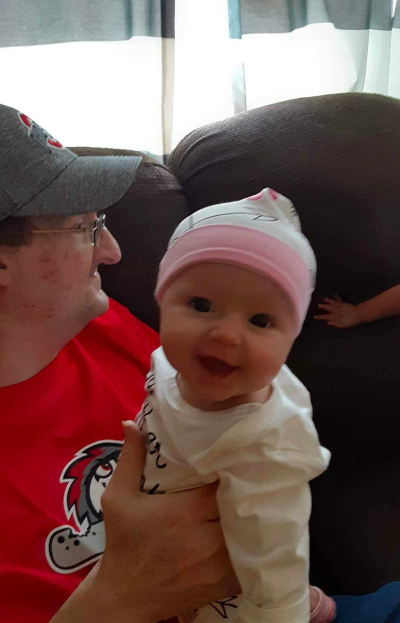 Kimora is registered to the contest to win money with this photo: baby, bonnet, cheek, child, headgear, headwear, person, skin, toddler