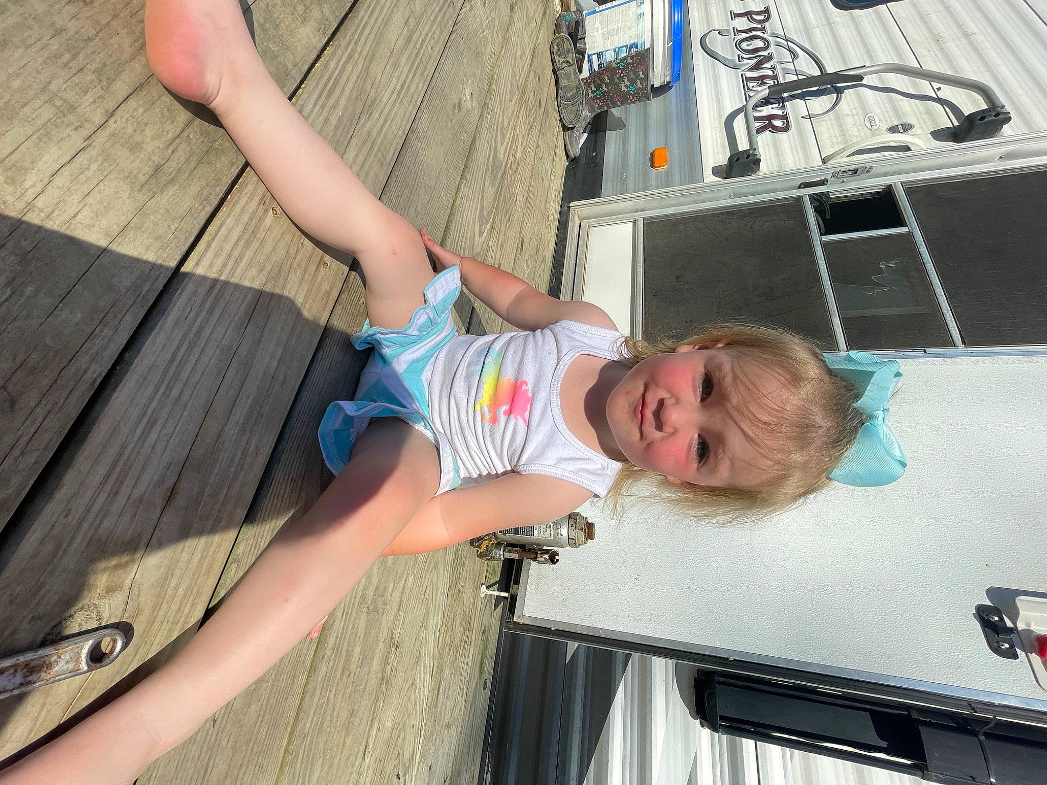 Kaileigh joined the competition — help win amazing prizes! automotive_exterior, automotive_window_part, baby_toddler_clothing, calf, child, foot, fun, happy, human_leg, joy, leisure, motor_vehicle, person, shorts, smile, t_shirt, thigh, toddler, vacation, vehicle
