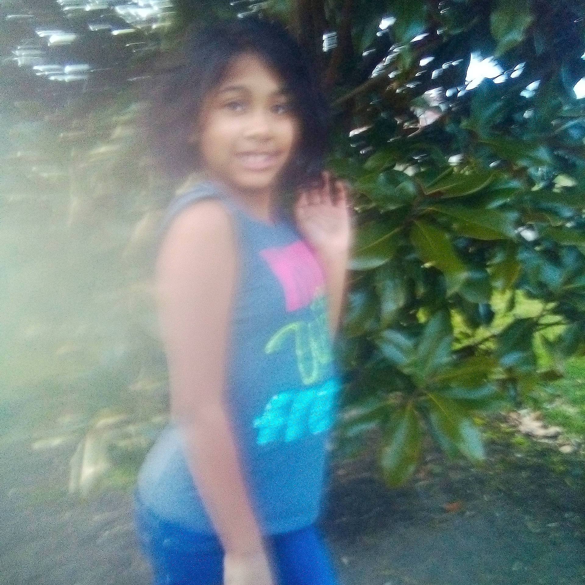 Kayla is registered to the contest to win money with this photo: beauty, black_hair, happy, joy, leisure, long_hair, person, photography, plant, smile, summer, sunlight, thigh, tree